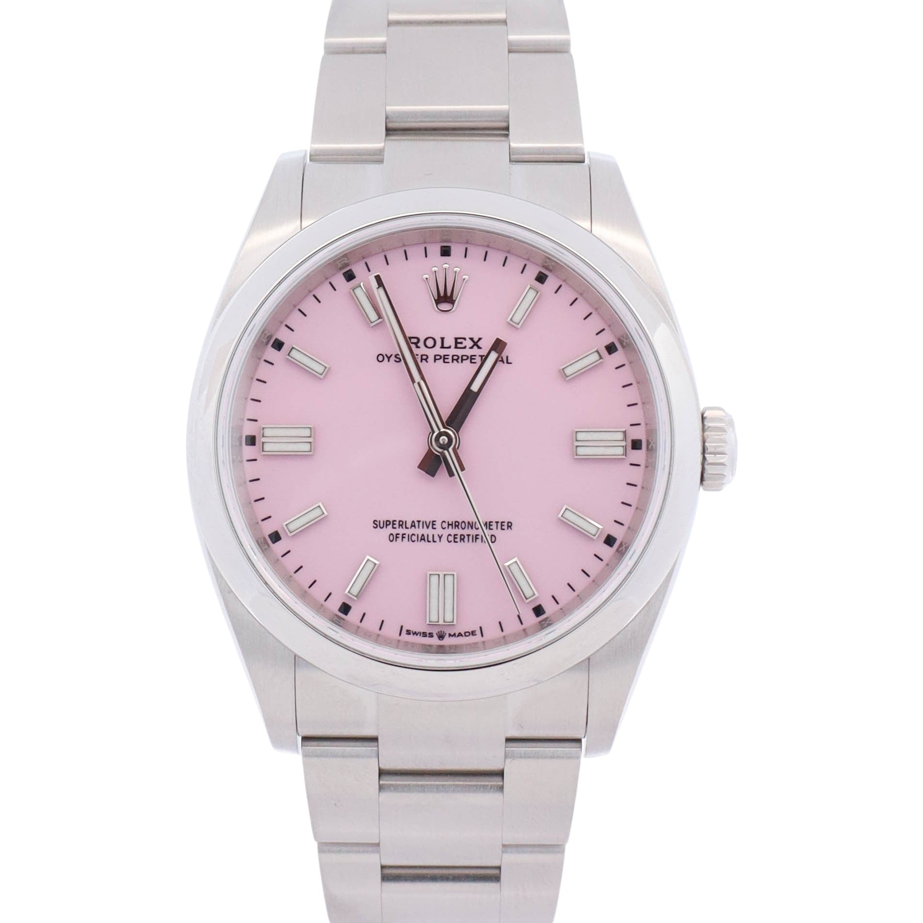 Rolex Oyster Perpetual 36mm Pink Dial Watch Ref# 126000