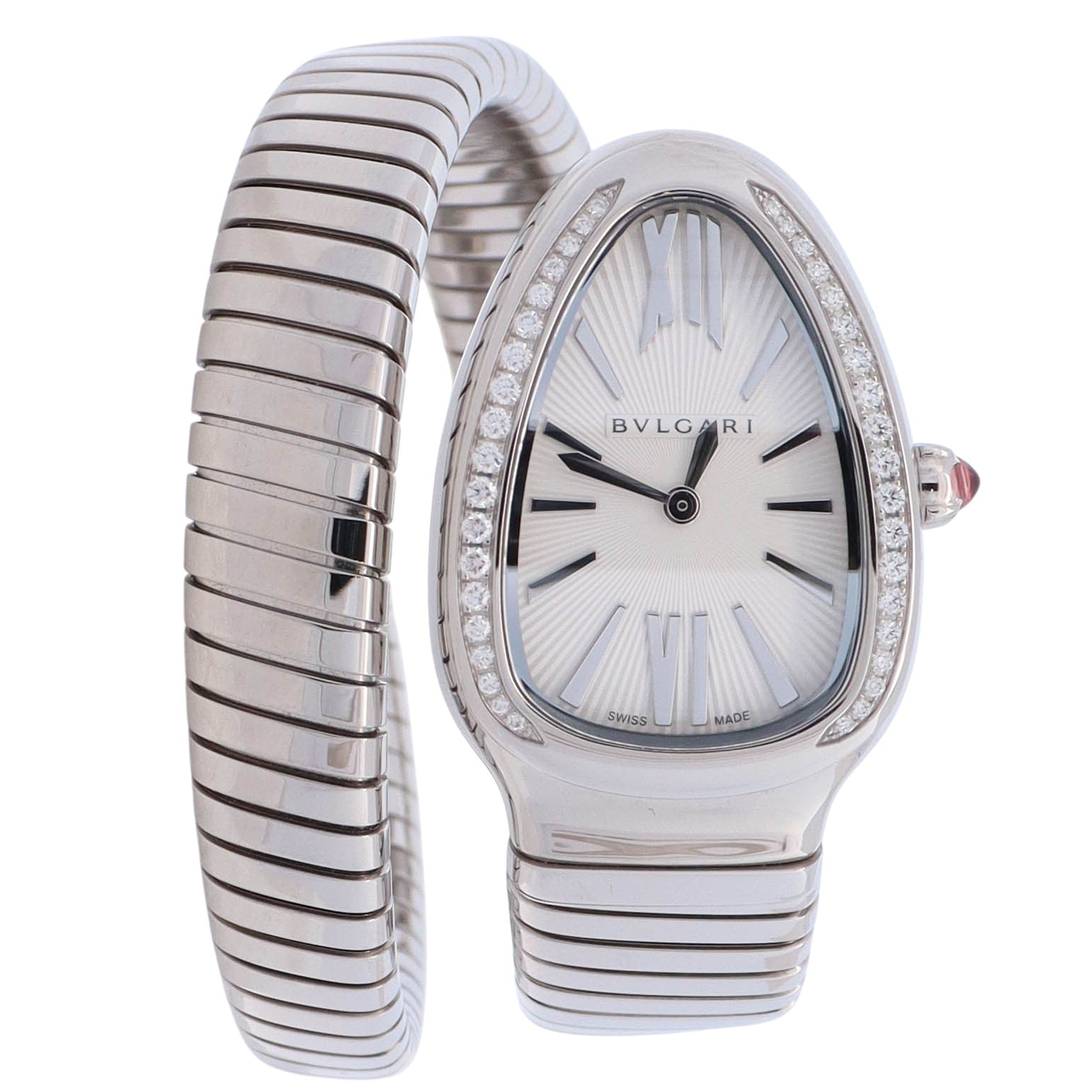 Bvlgari Serpenti Tubogas 35mm Silver Dial Watch Ref# 101827