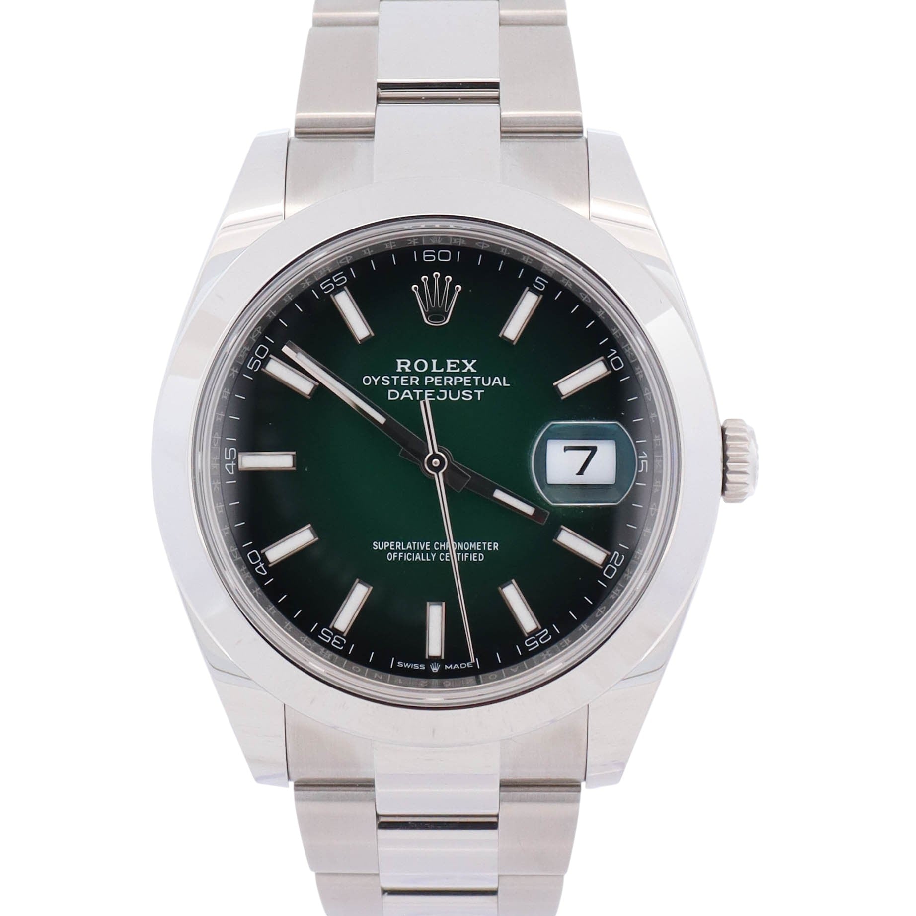 Rolex Datejust 41mm Green Ombre Dial Watch Ref# 126300