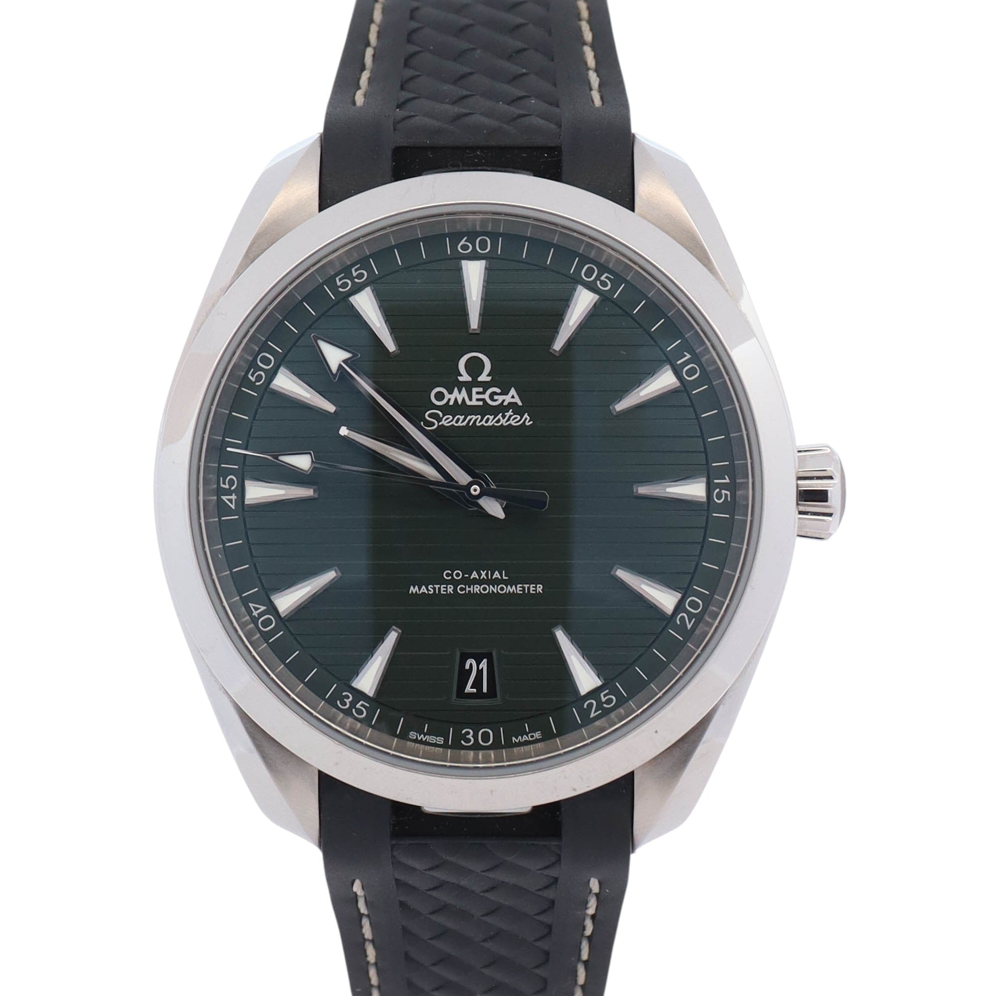 Omega Seamaster 41mm Green Dial Watch Ref# 220.10.41.21.10.001