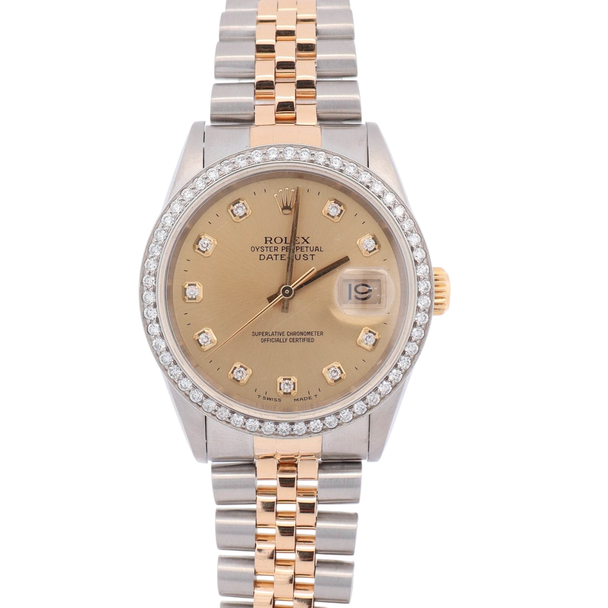 Rolex Datejust 36mm Champagne Dial Watch Ref# 16233
