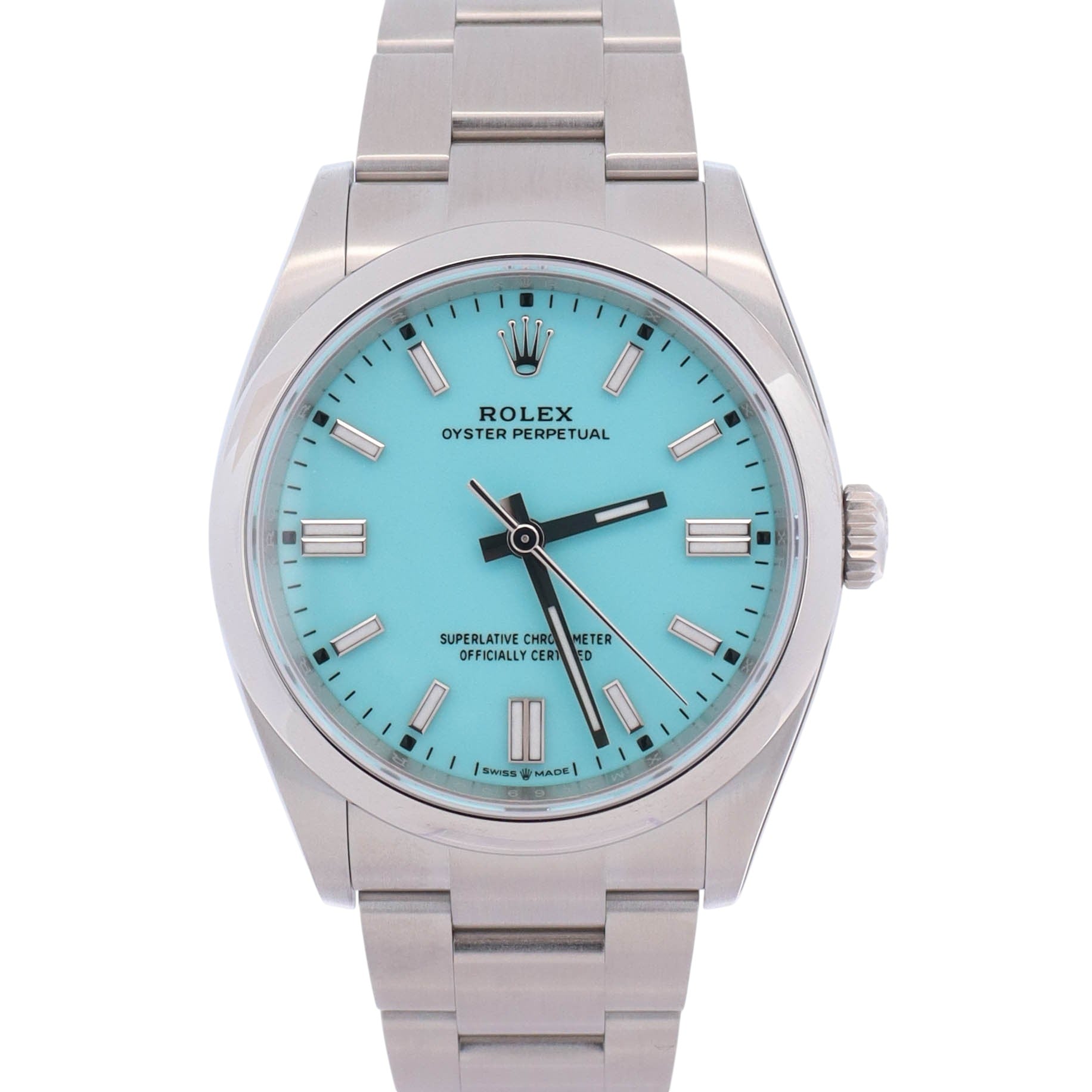 Rolex Oyster Perpetual 36mm Turqoise Dial Watch Ref# 126000
