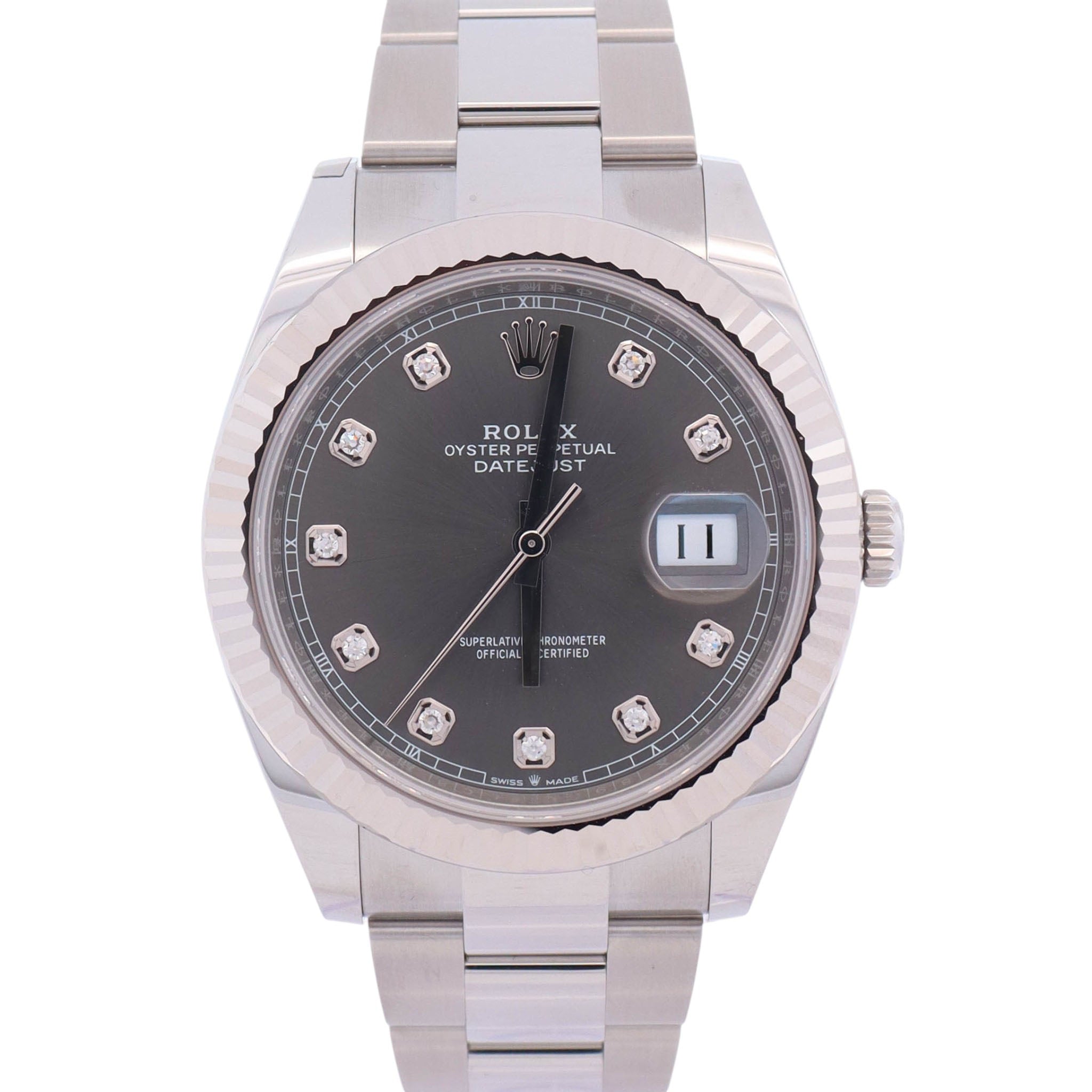 Rolex Datejust 41mm Rhodium Dial Watch Ref# 126334