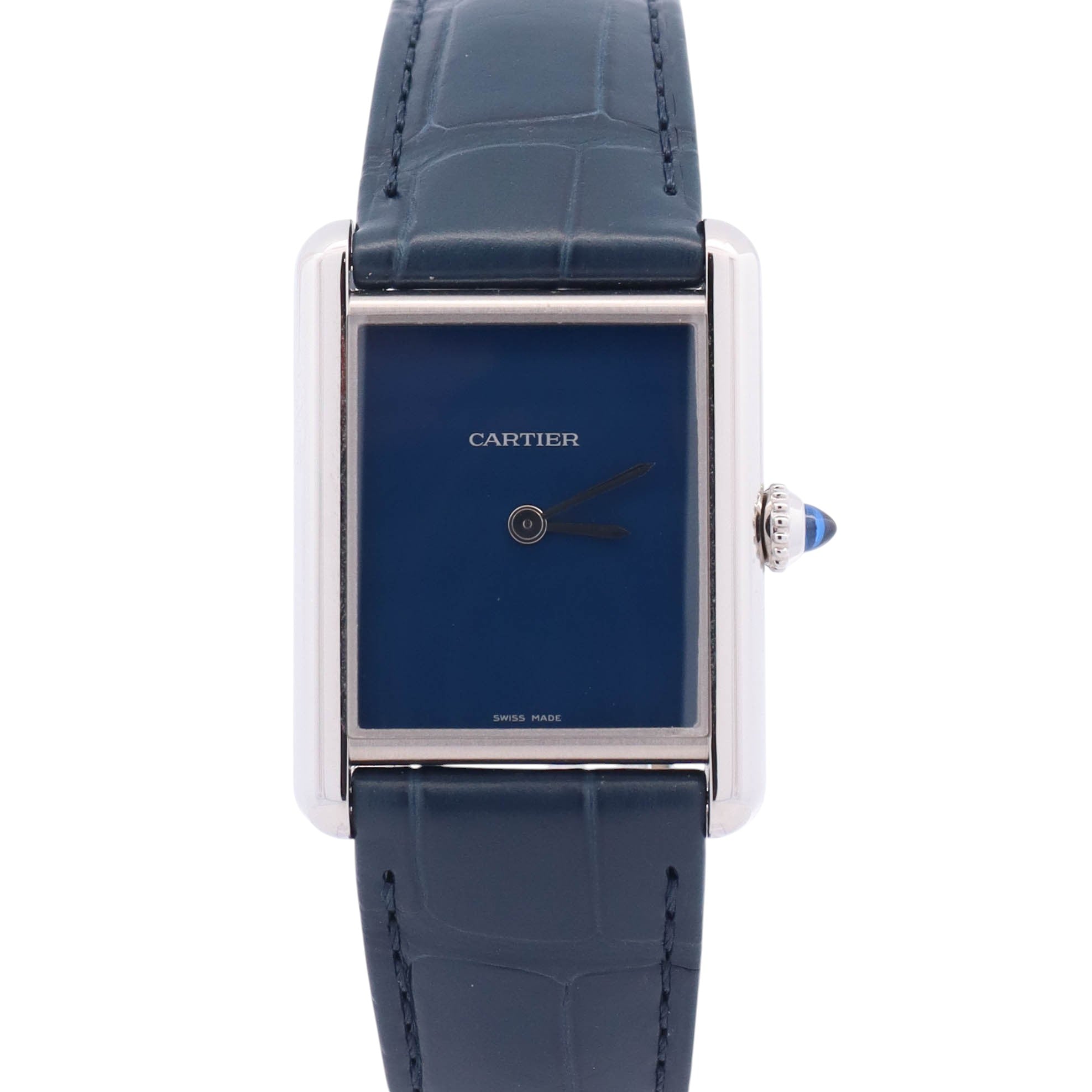 Cartier Tank Must 25.5mm Blue Dial Watch Ref# WSTA0055