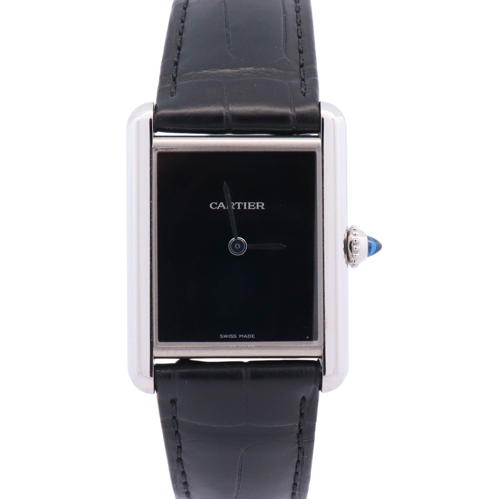 Cartier Tank 25.5mm Black Dial Watch Ref# WSTA0072