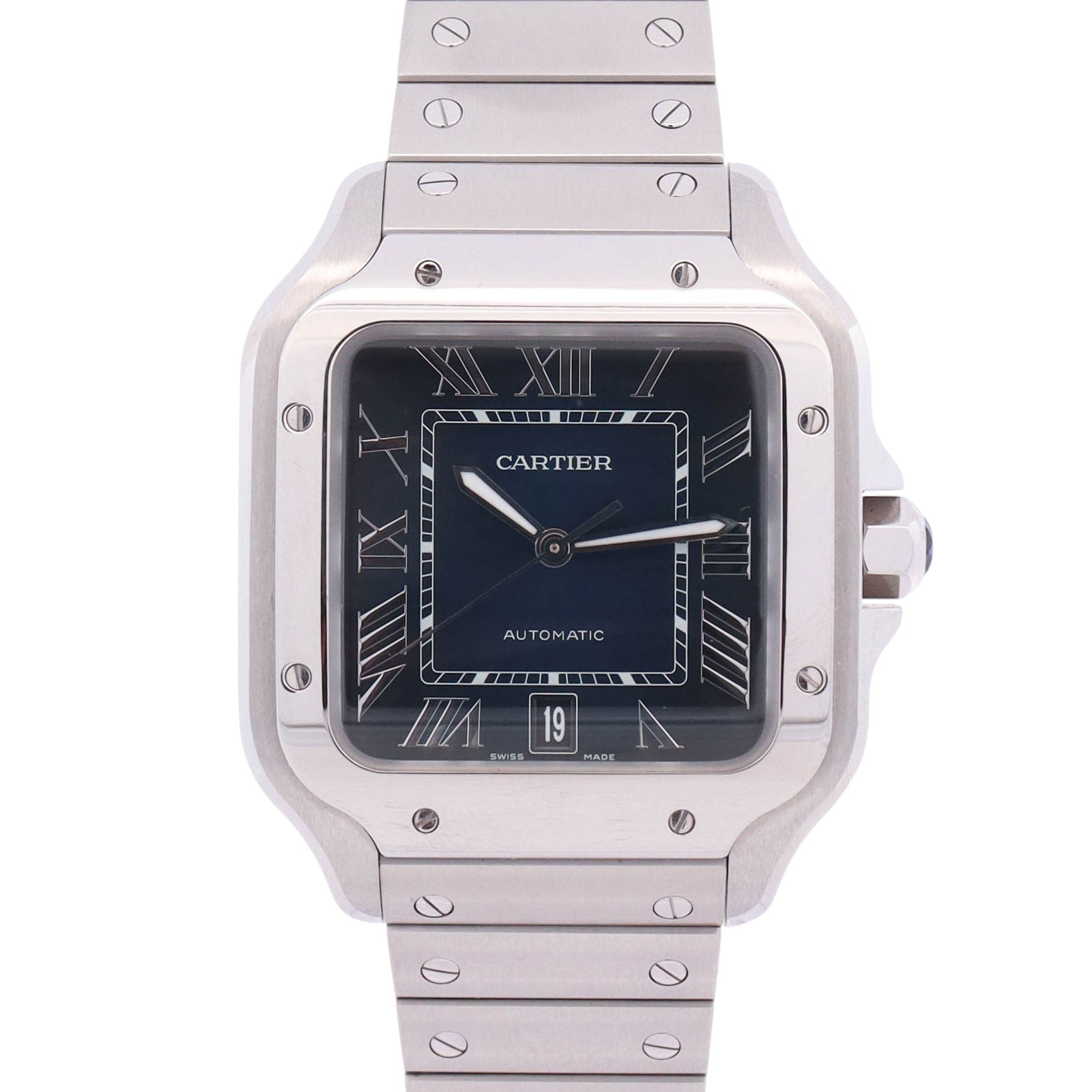 Cartier Santos 40mm Blue Dial Watch Ref# WSSA0030