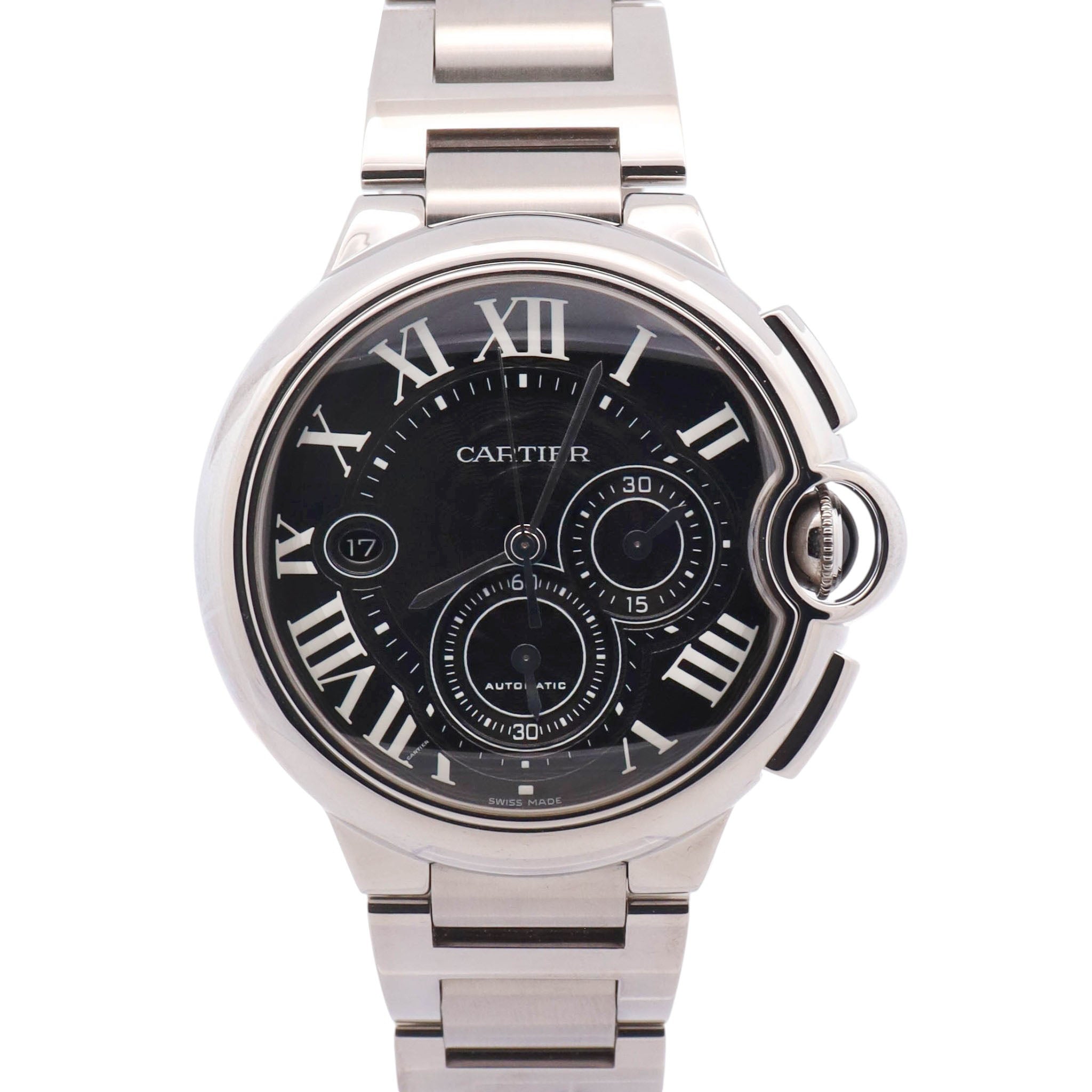 Cartier Ballon Bleu 44mm Black Dial Watch Ref# W6920025