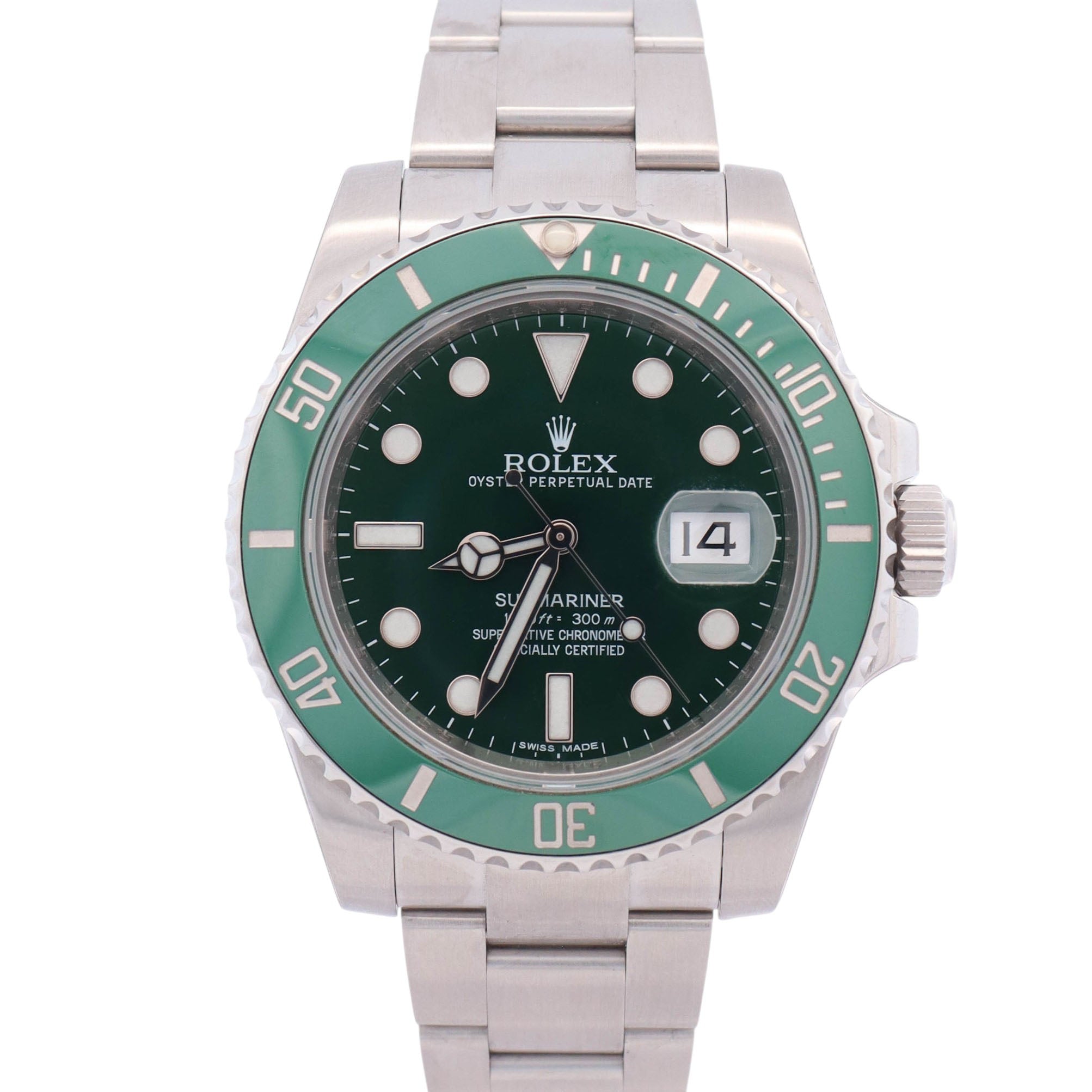 Rolex Submariner 40mm Green Dial Watch Ref# 116610LV