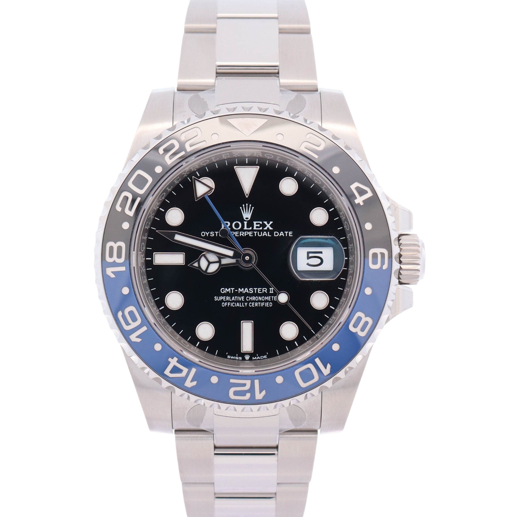 Rolex GMT-Master II "Batman" 40mm Black Dial Watch Ref# 126710BLNR