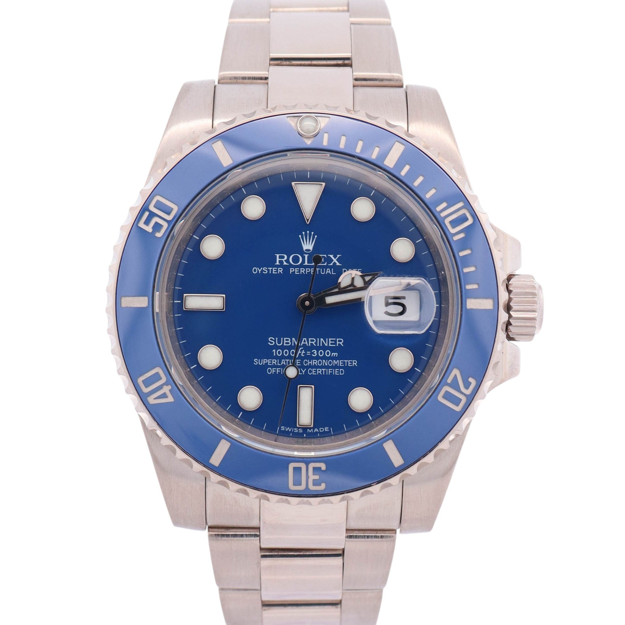 Rolex Submariner 40mm Blue Dial Watch Ref# 116619LB