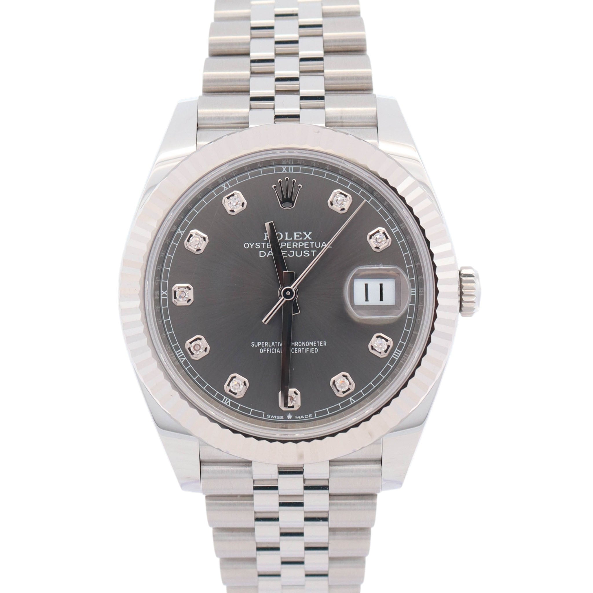 Rolex Datejust 41mm Rhodium Dial Watch Ref# 126334
