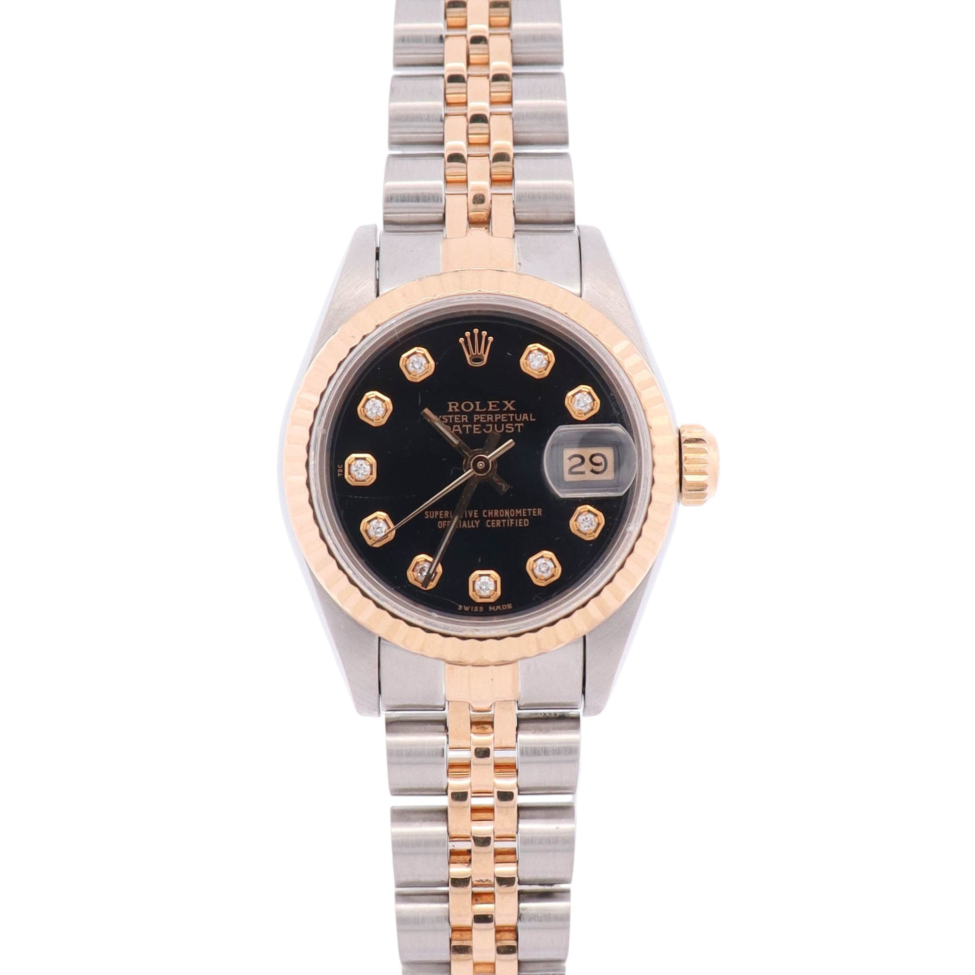 Rolex Datejust 26mm Black Dial Watch Ref# 69173