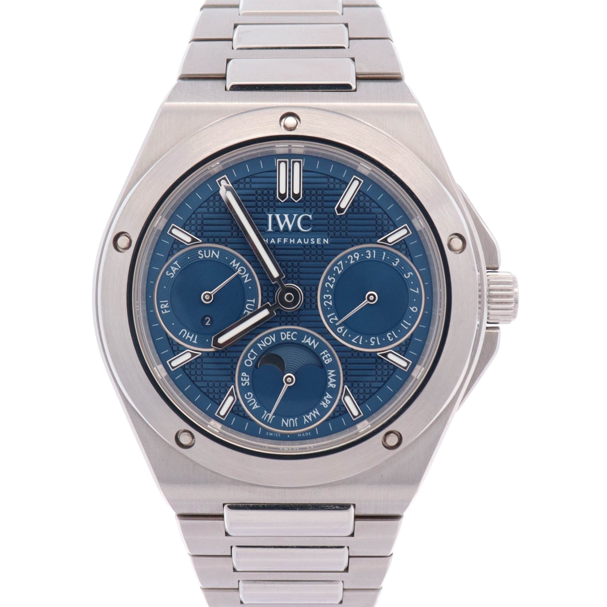 IWC Ingenieur Perpetual Calendar 41mm Blue Dial Watch Ref# IW344903