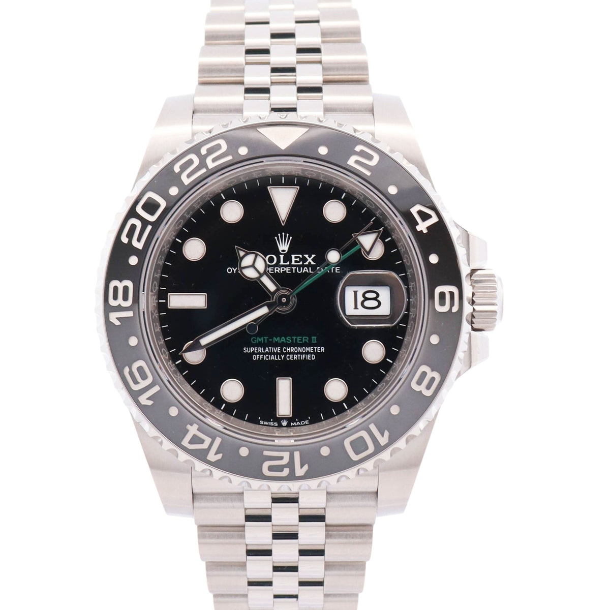 Rolex GMT-Master II 40mm Black Dial Watch Ref# 126710GRNR