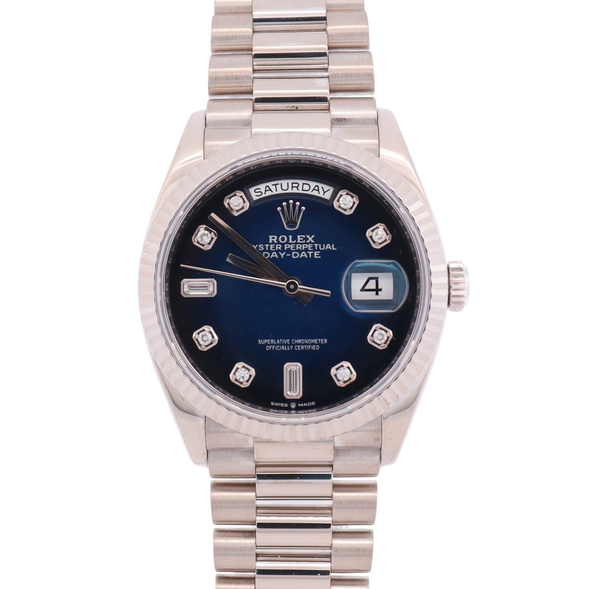 Rolex Day-Date 36mm Blue Ombre Dial Watch Ref# 128239