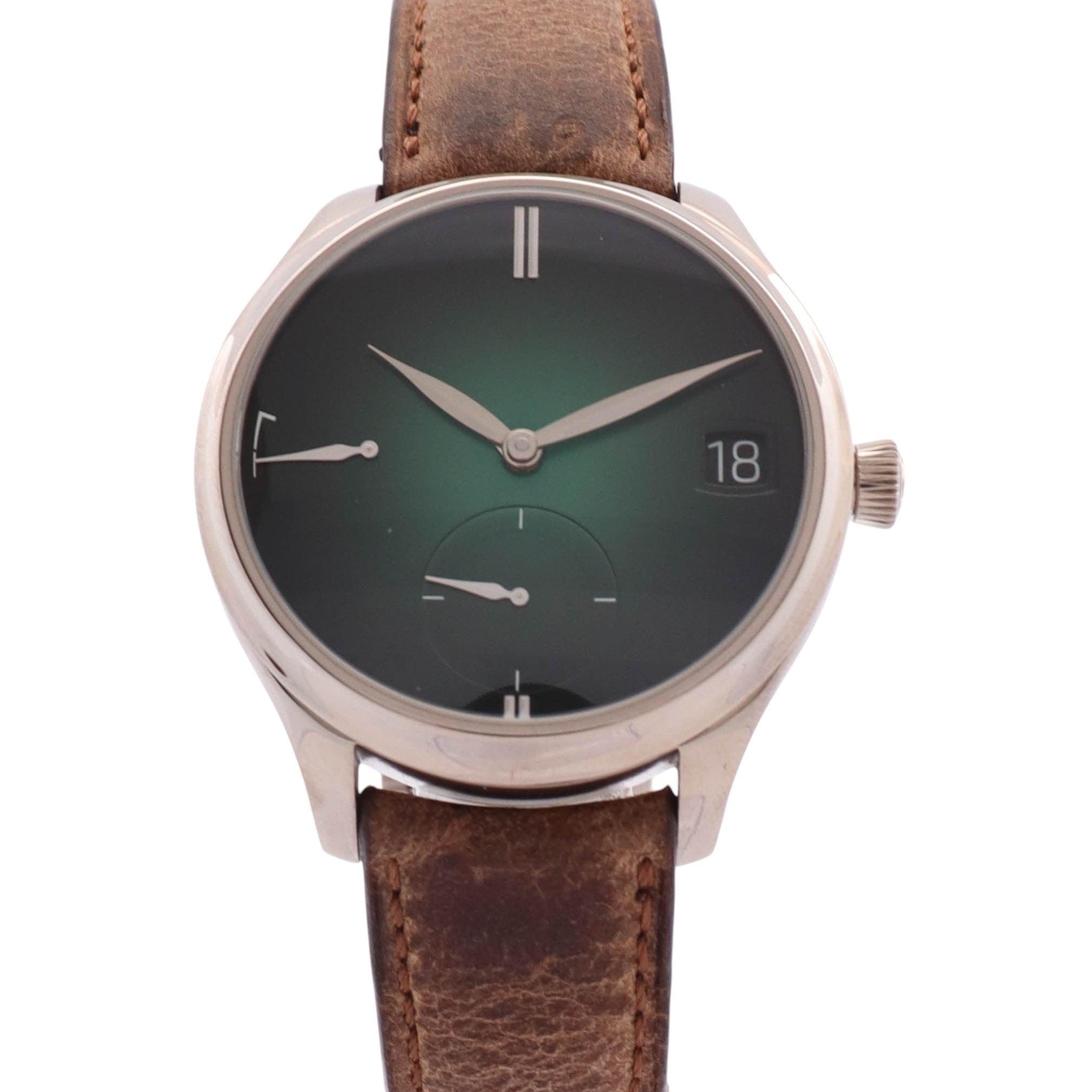 H. Moser & Cie Endeavour Perpetual Calendar Purity 42mm Green Dial Watch Ref# 1800-0202
