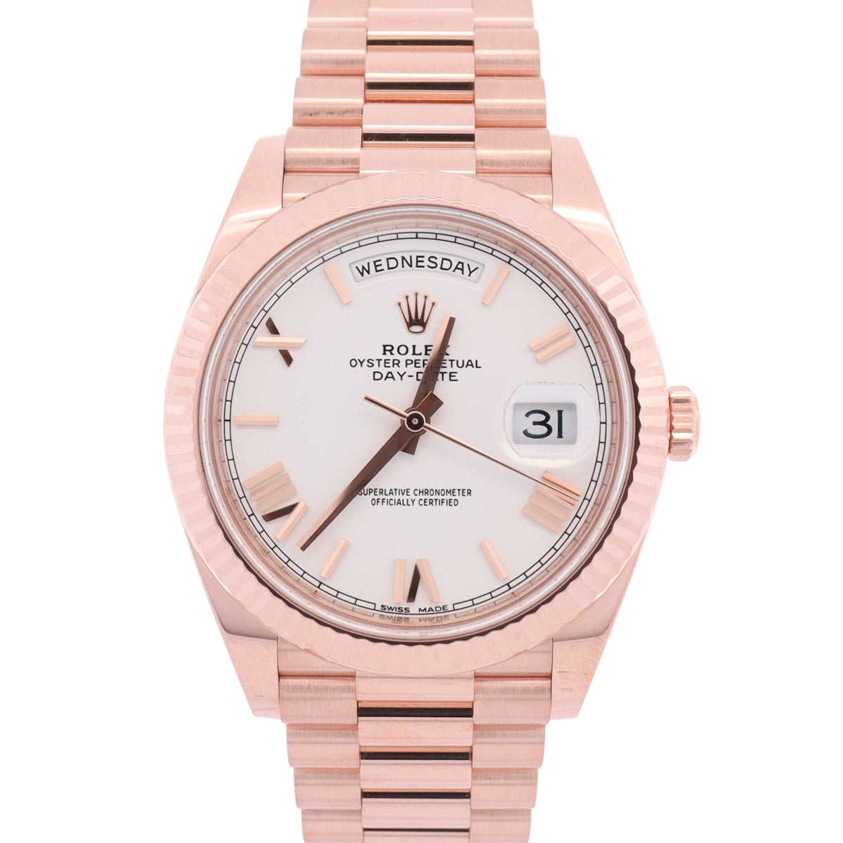 Rolex Day-Date 40mm White Dial Watch Ref# 228235