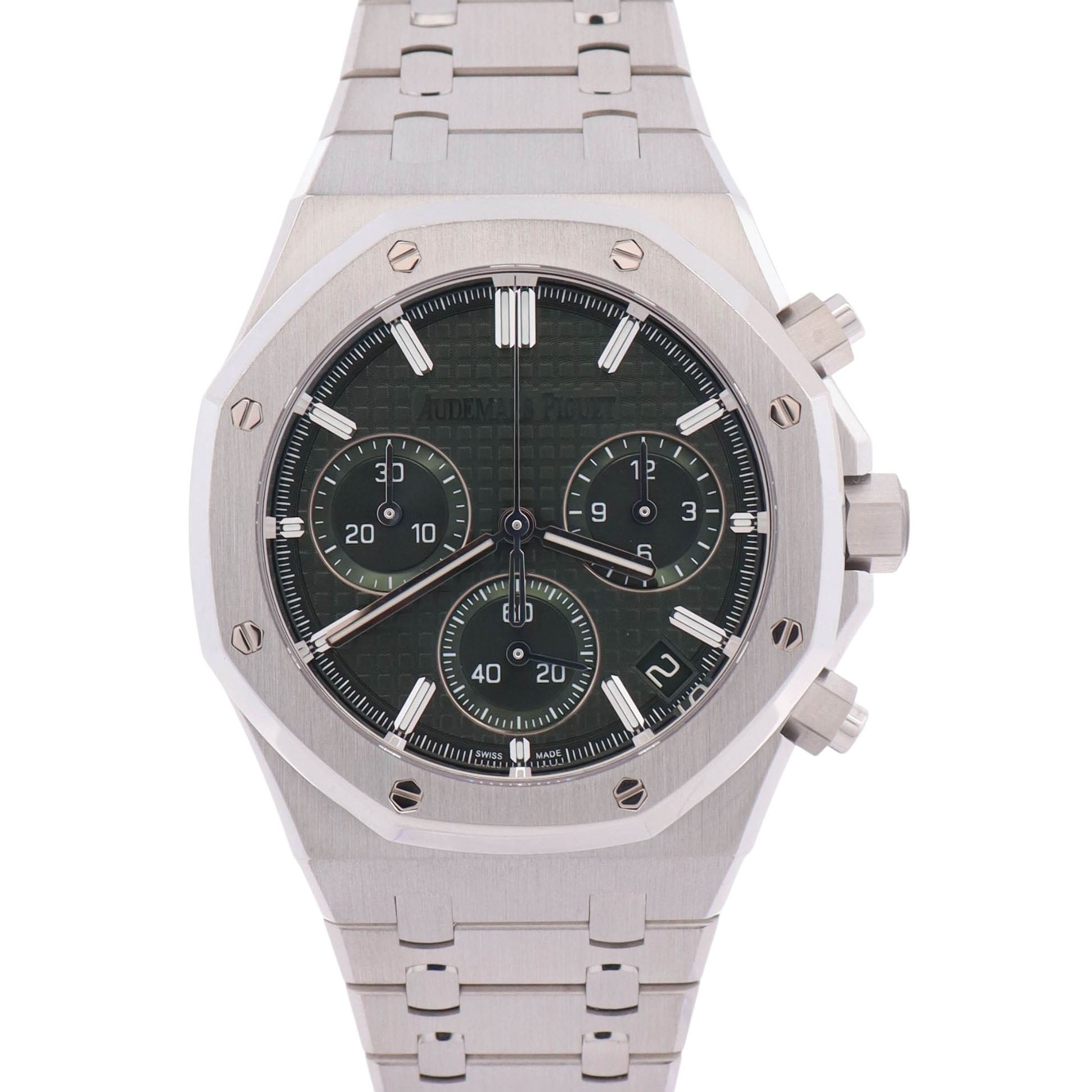 Audemars Piguet Royal Oak 41mm Green Dial Watch Ref# 26240ST.OO.1320ST.08