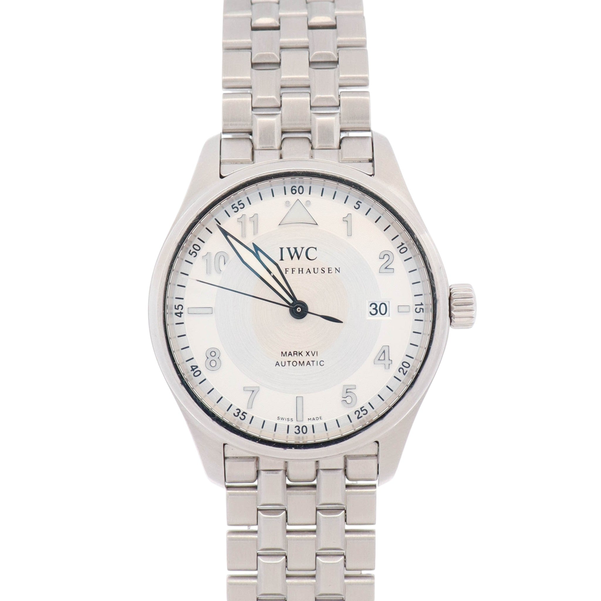 Iwc Pilot Spitfire Mark XVI 39mm Silver Dial Watch Ref# IW325505
