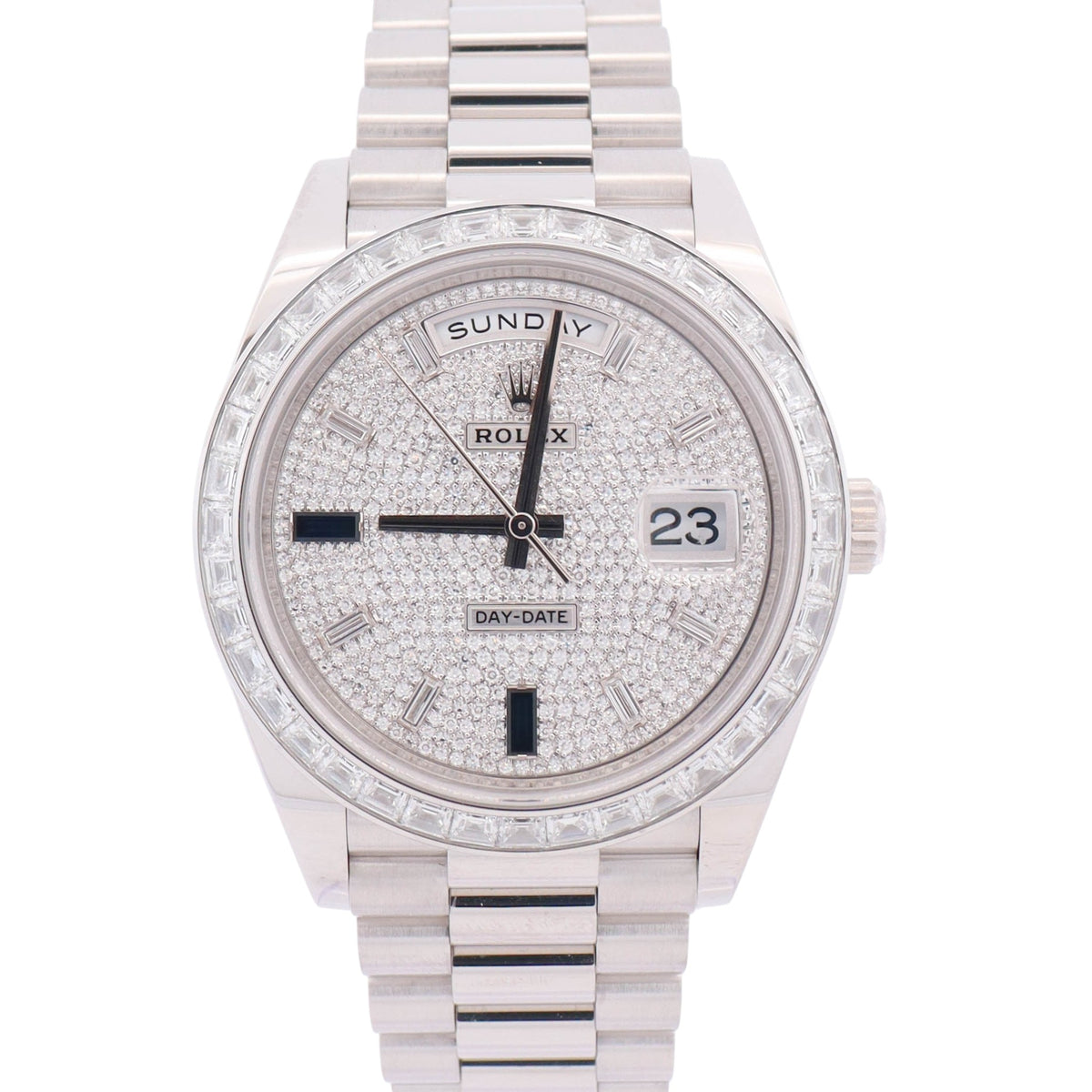 Rolex Day-Date 40mm Pave Dial Watch Ref# 228396TBR
