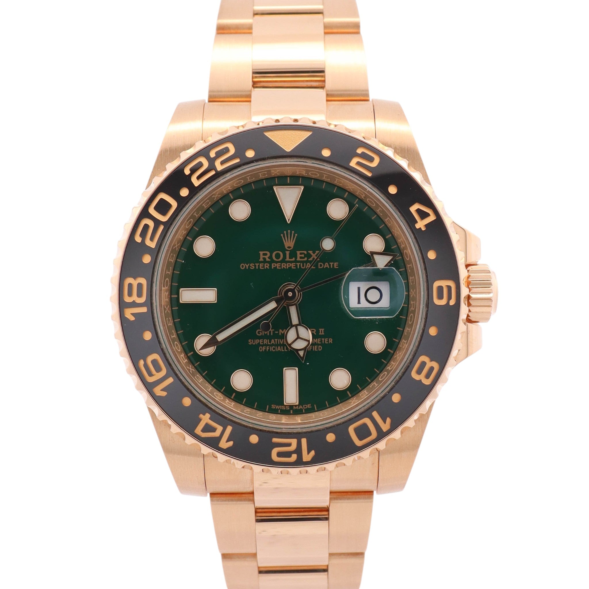 Rolex GMT Master II 40mm Green Dial Watch Ref# 116718LN