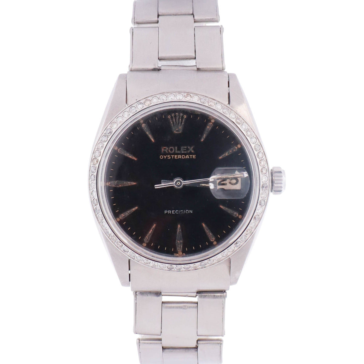 Rolex Oysterdate 34mm Black Dial Watch Ref# 6694
