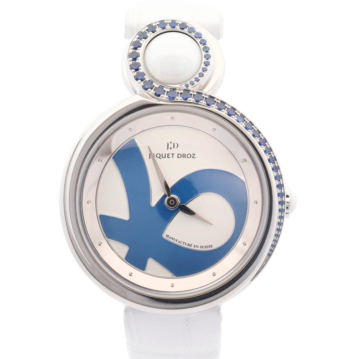 Jaquet Droz Elegance Paris Lady 8 Cloverleaf 35mm White/BlueDial Watch Ref# J014500242