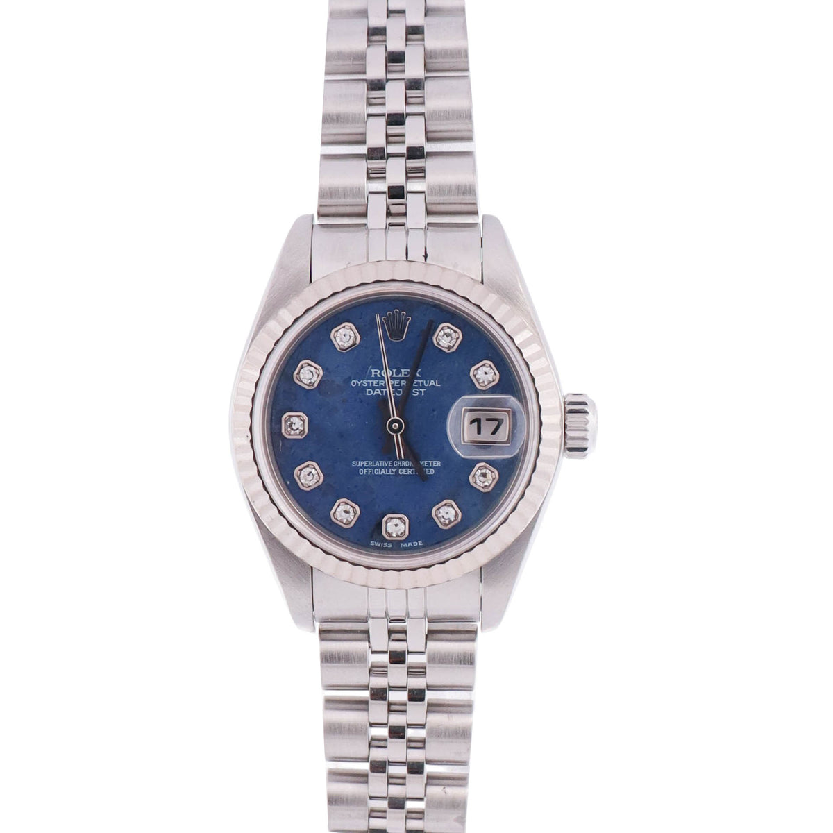 Rolex Lady Datejust 26mm Blue factory Diamond Dial Watch Ref# 79174