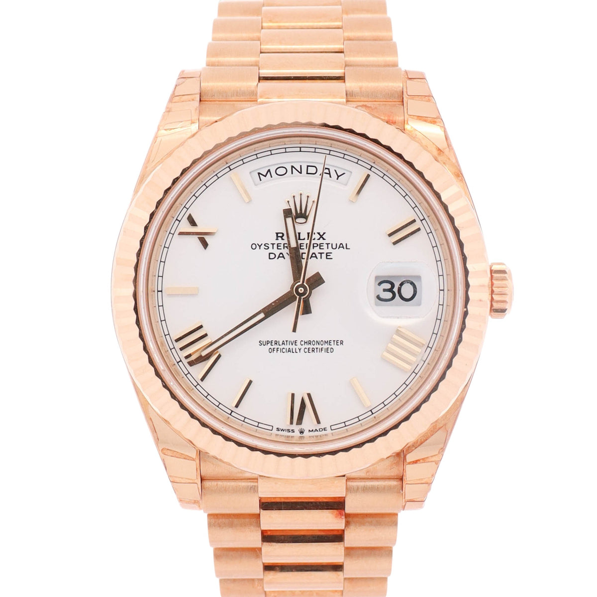 Rolex Day-Date 40mm White Dial Watch Ref# 228238