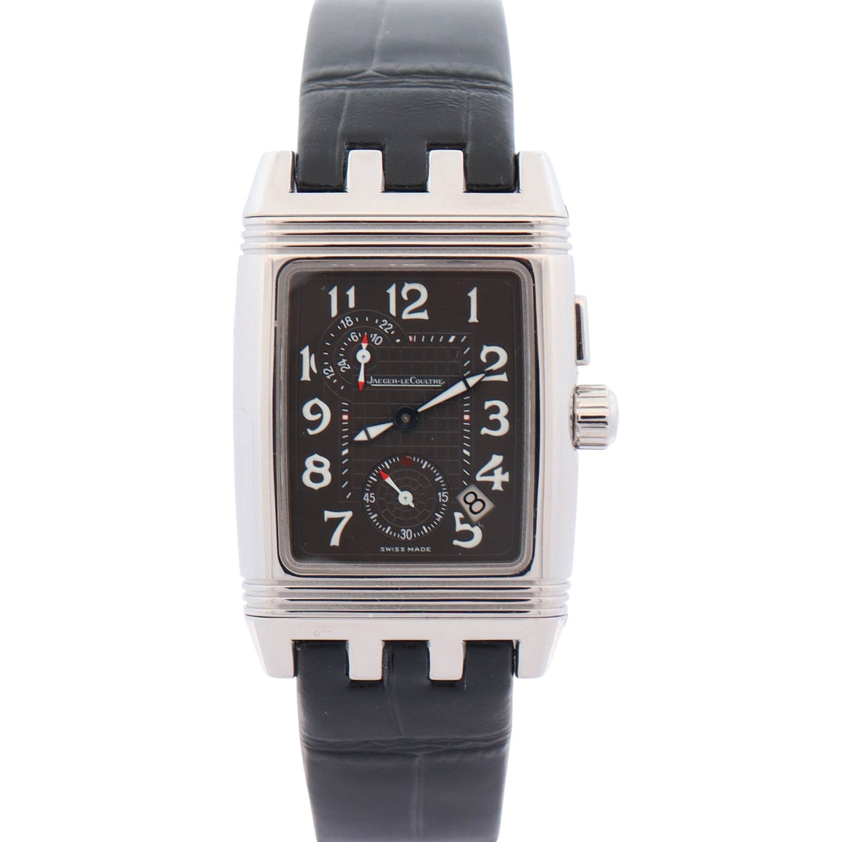 Jaeger-LeCoultre Reverso Gran'Sport Duo 28 mm x 43 mm Black and Silver Dial Watch Ref# Q2948601