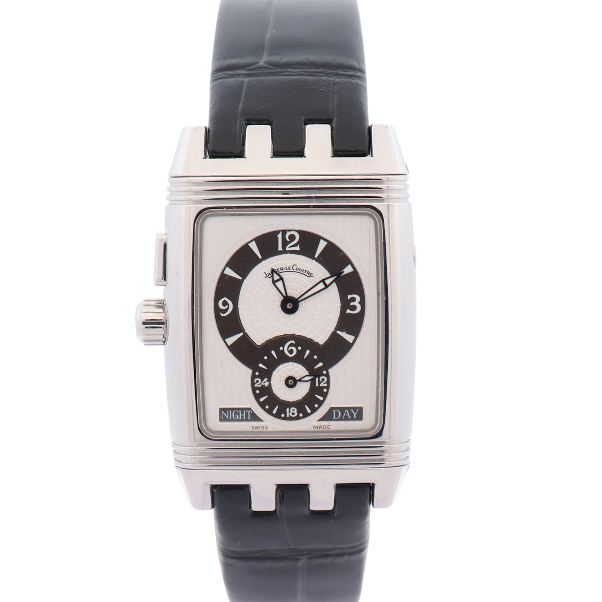 Jaeger-LeCoultre Reverso Gran'Sport Duo 28 mm x 43 mm Black and Silver Dial Watch Ref# Q2948601