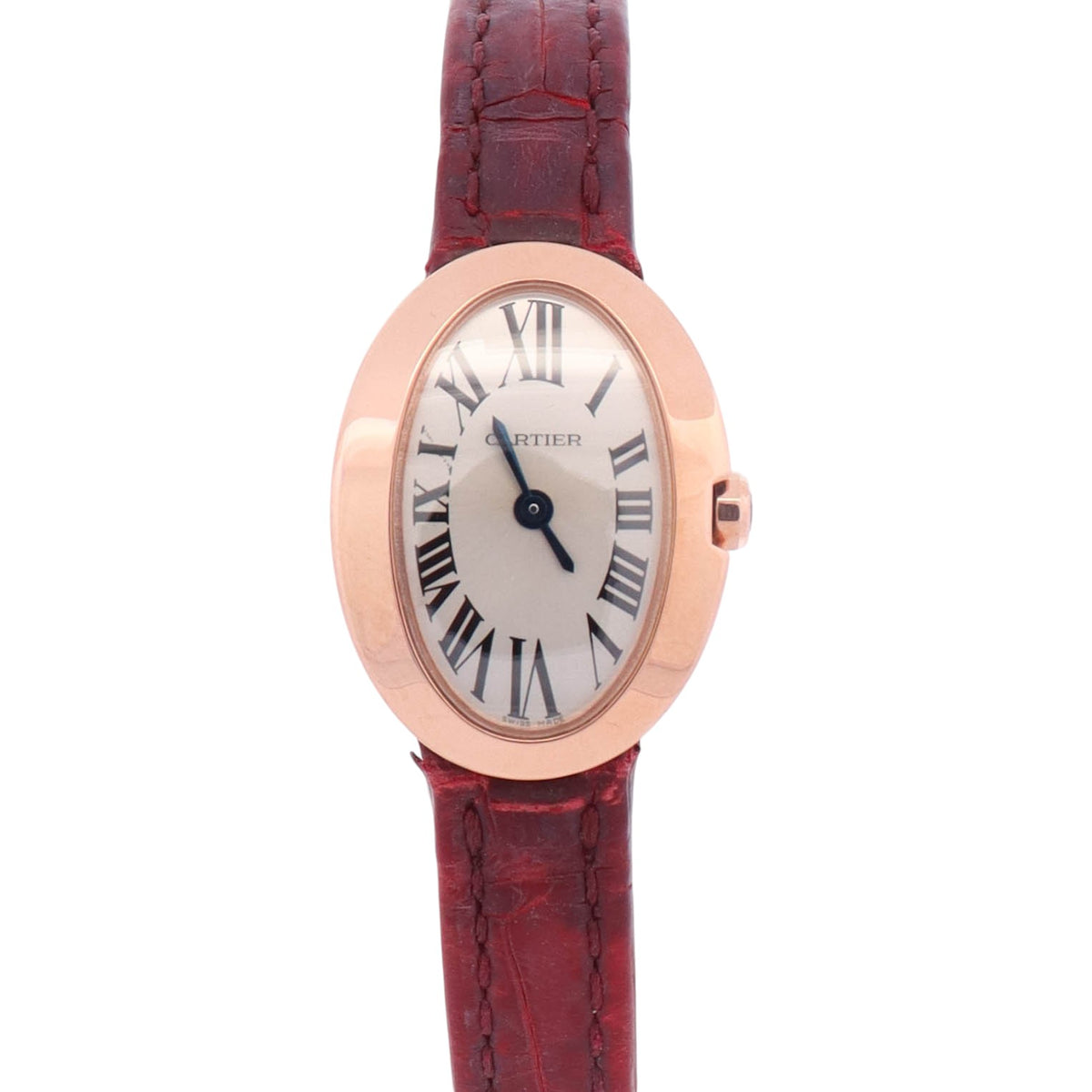 Cartier Baignoire 20.63mm x 25.30mm Silver Dial Watch Ref# W8000017