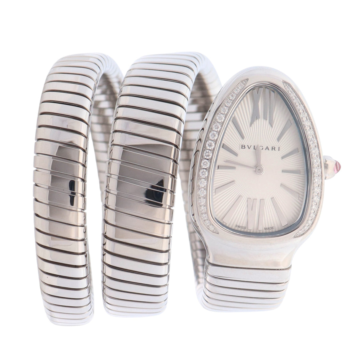Bvlgari Serpenti Tubogas 35mm White Dial Watch Ref# 101910
