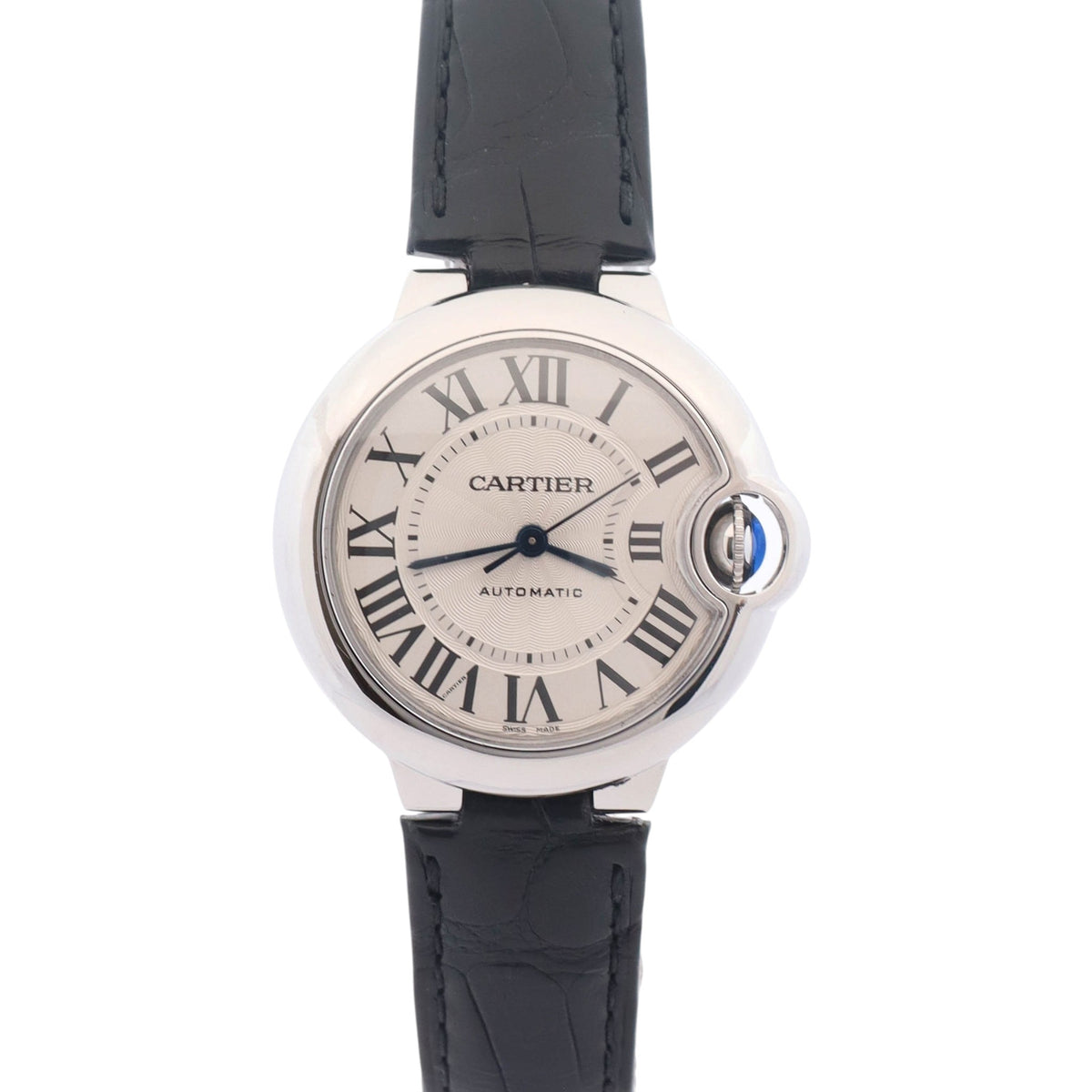 Cartier Ballon Bleu Steel 33mm Silver Dial Watch Ref# W6920085