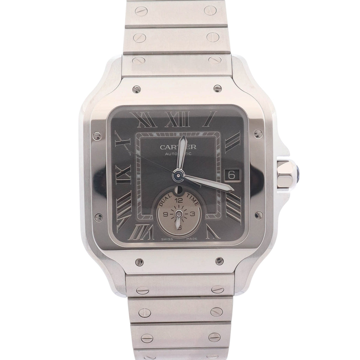 Cartier Santos 40mm Grey Dial Watch Ref# WSSA0076