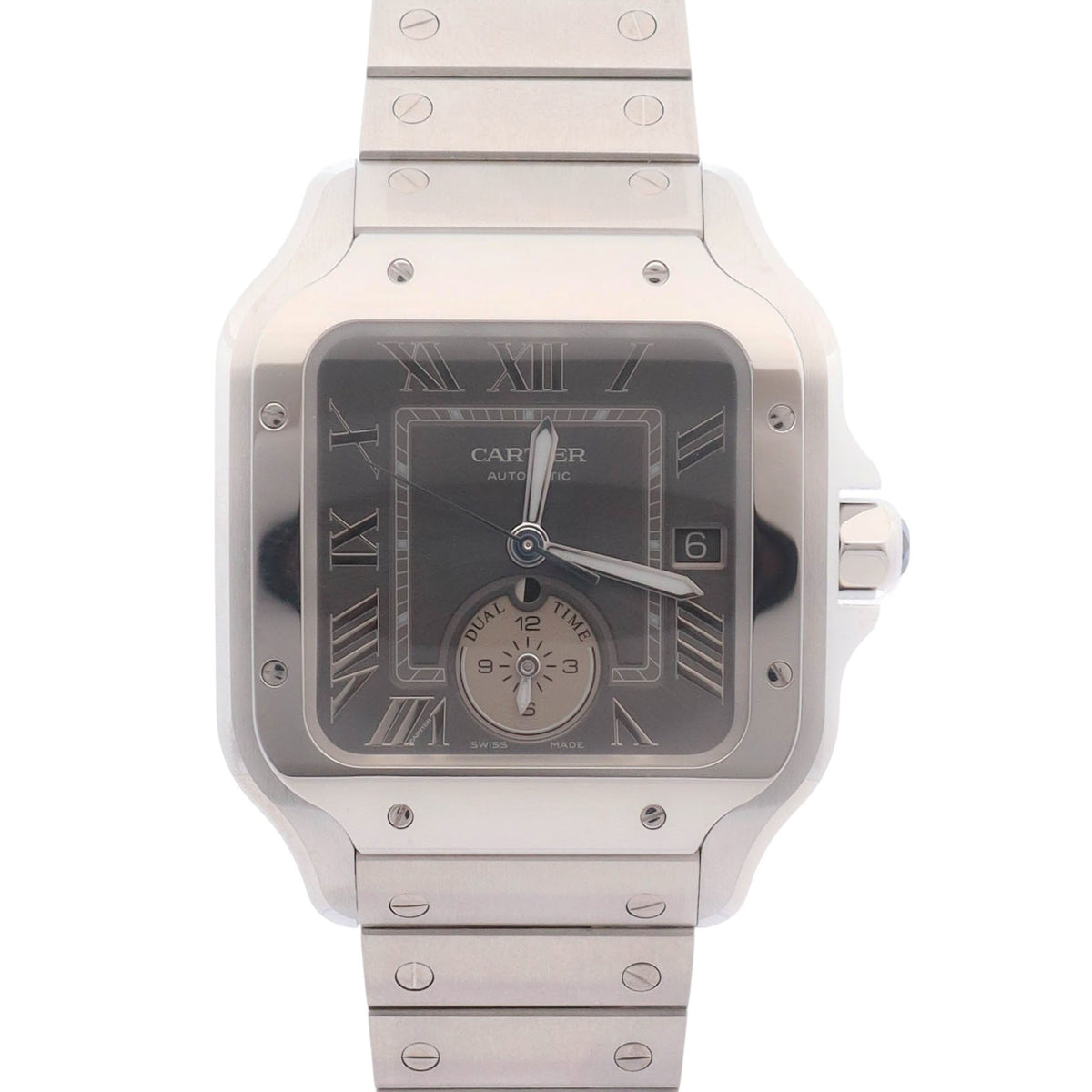 Cartier Santos 40mm Grey Dial Watch Ref# WSSA0076