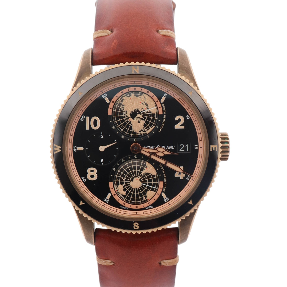 Montblanc 1858 Geosphere Limited Edition Bronze 42mm Black Dial Watch Ref# 119347