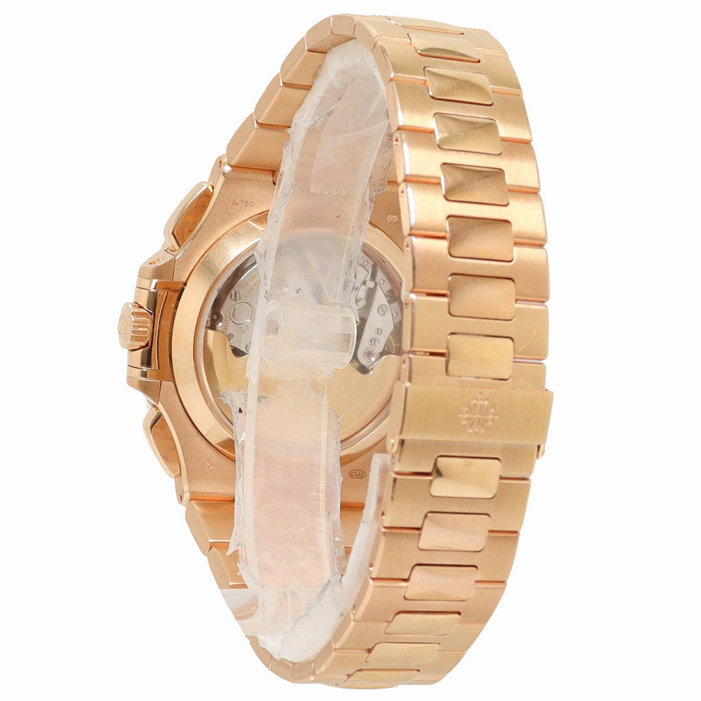 Patek Philippe Nautilus Rose Gold 40.5mm Black Stick Dial Watch Reference# 5980/1R-001 - Happy Jewelers Fine Jewelry Lifetime Warranty