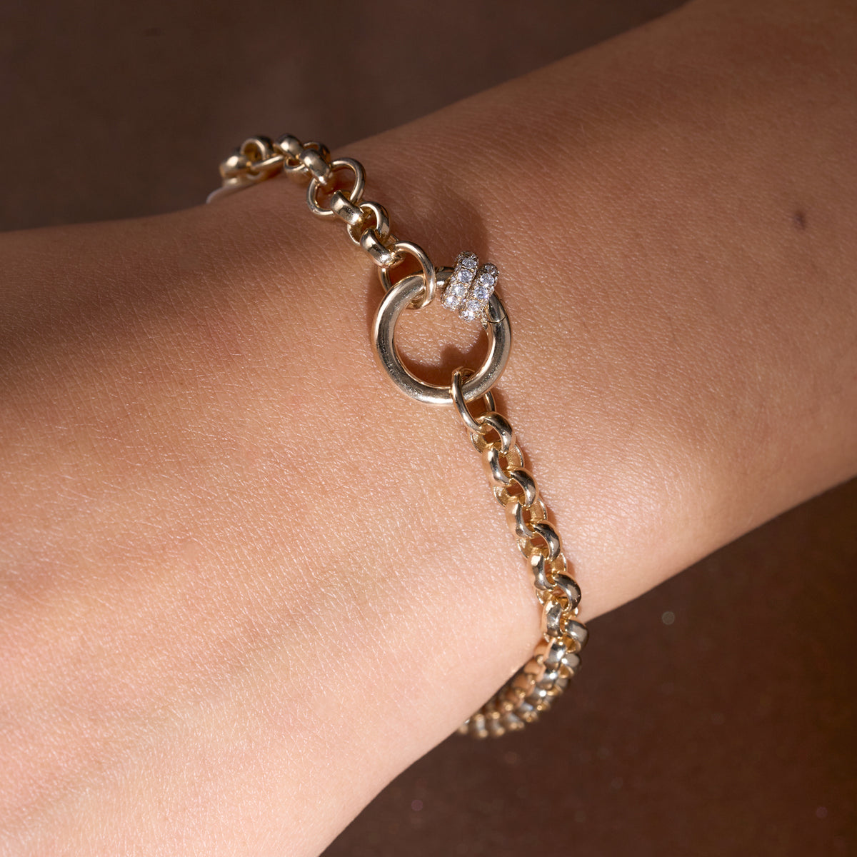 Double Ringlet Diamond Chain Link Bracelet