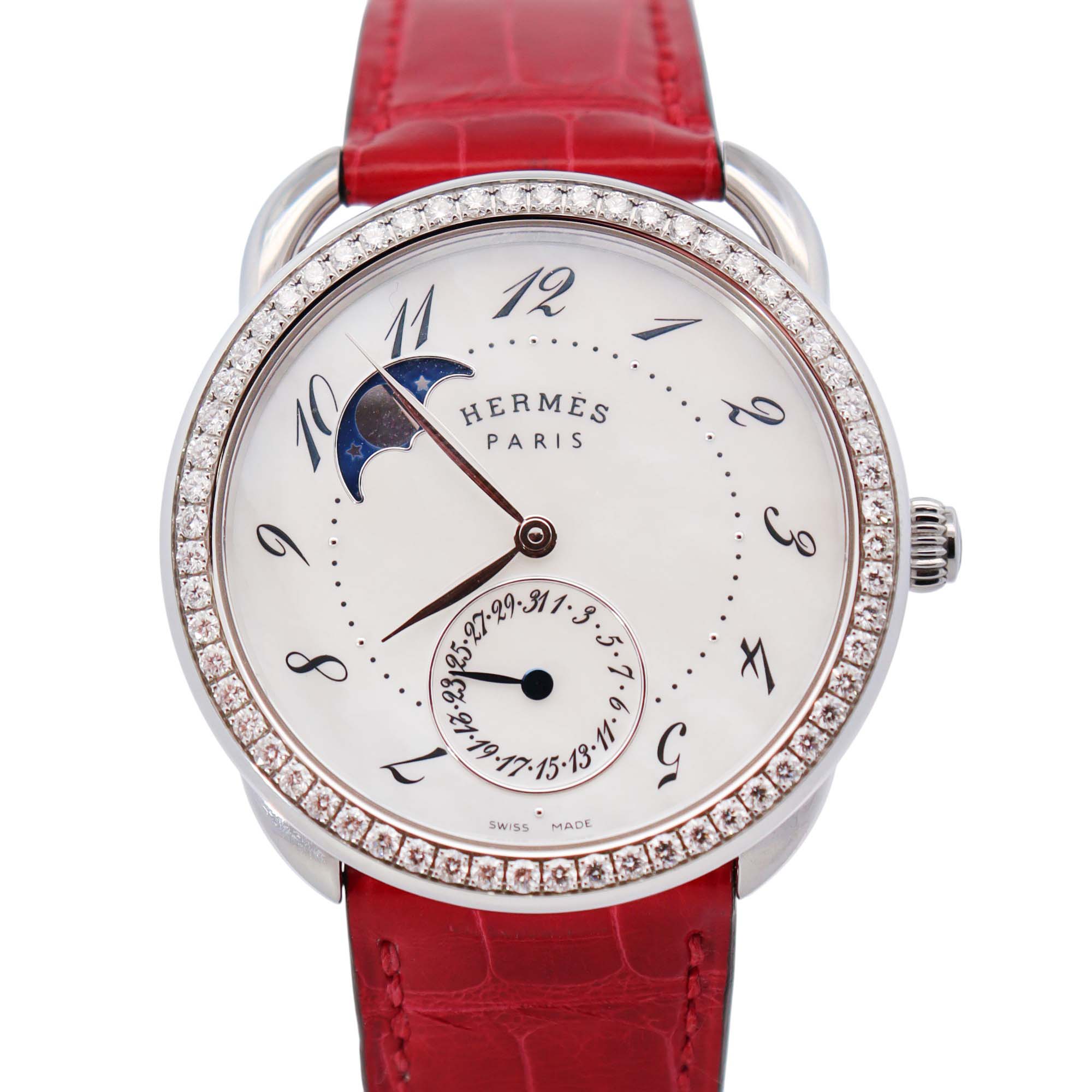 Hermes Arceau 38mm MOP Dial Watch Ref# W049093WW00 - Happy Jewelers Fine Jewelry Lifetime Warranty