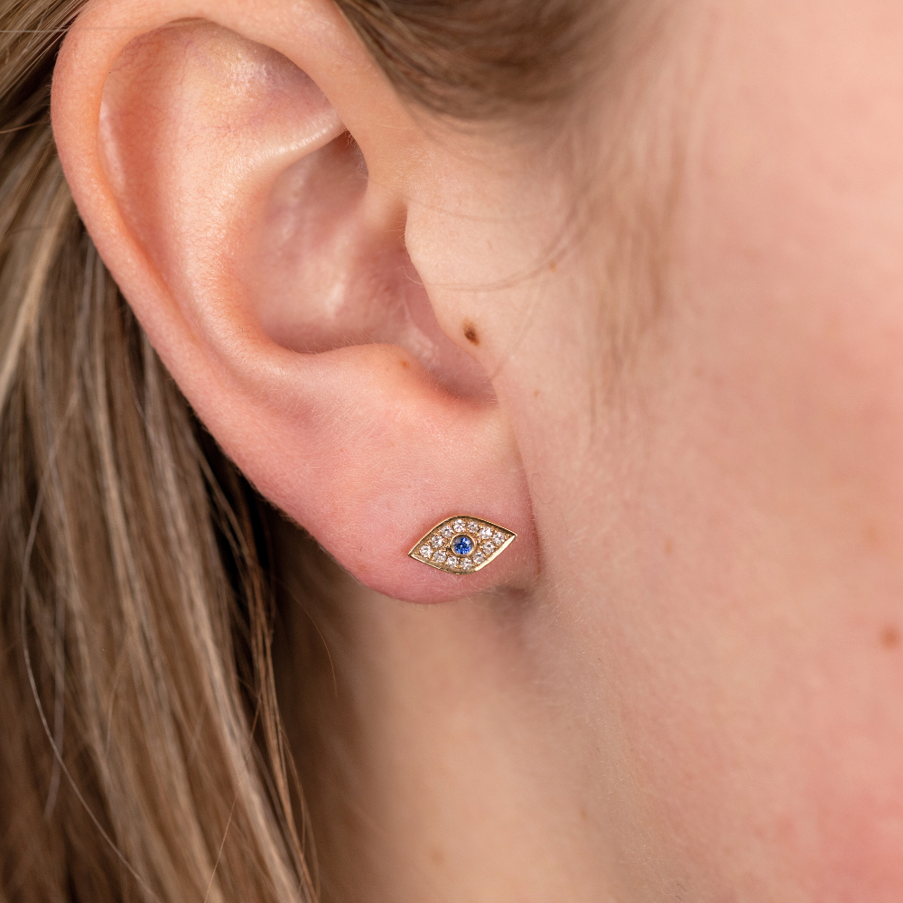 Evil Eye Stud Earrings - Happy Jewelers Fine Jewelry Lifetime Warranty