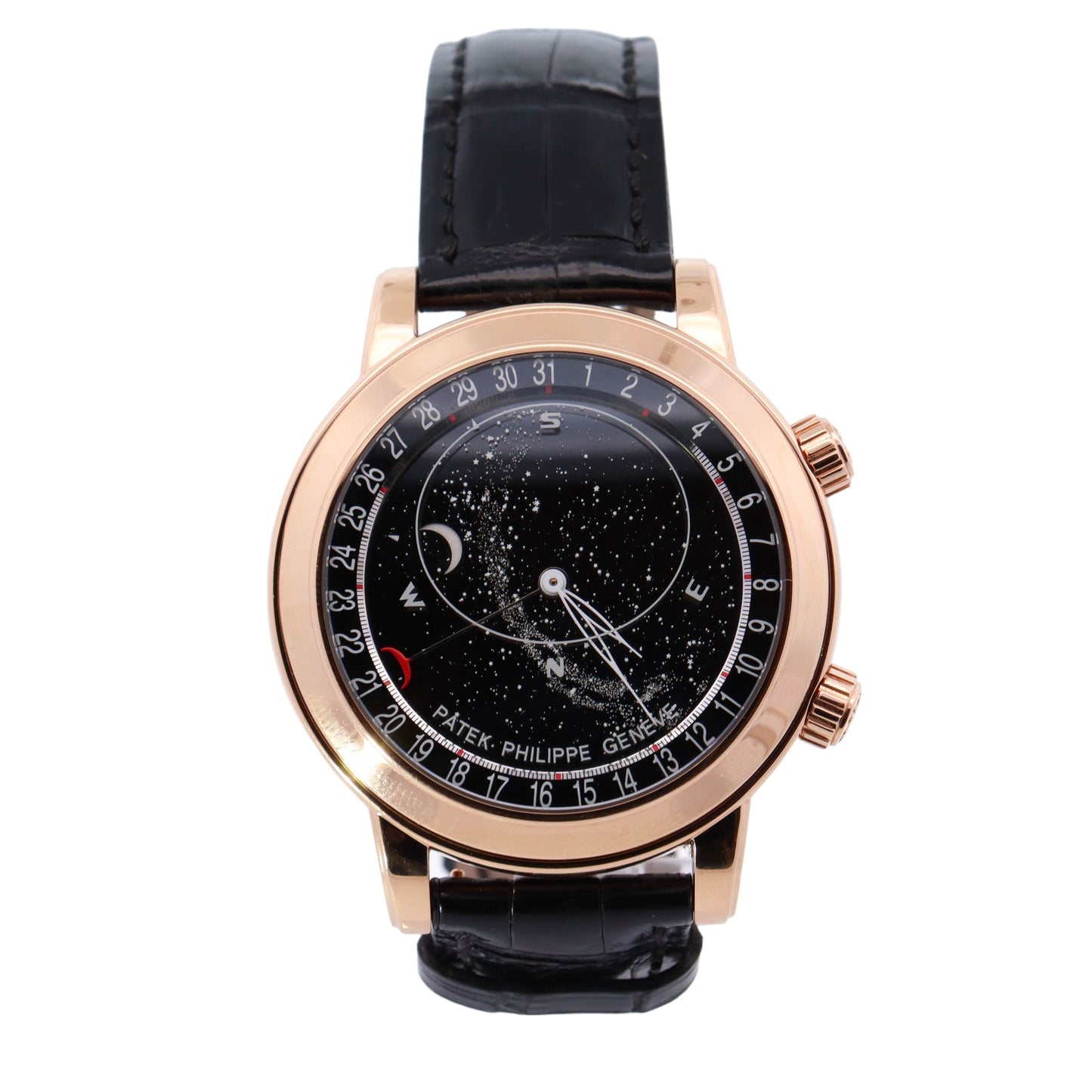 Patek Philippe Celestial Rose Gold 44mm Black Sky Dial Watch Reference# 6102R - Happy Jewelers Fine Jewelry Lifetime Warranty