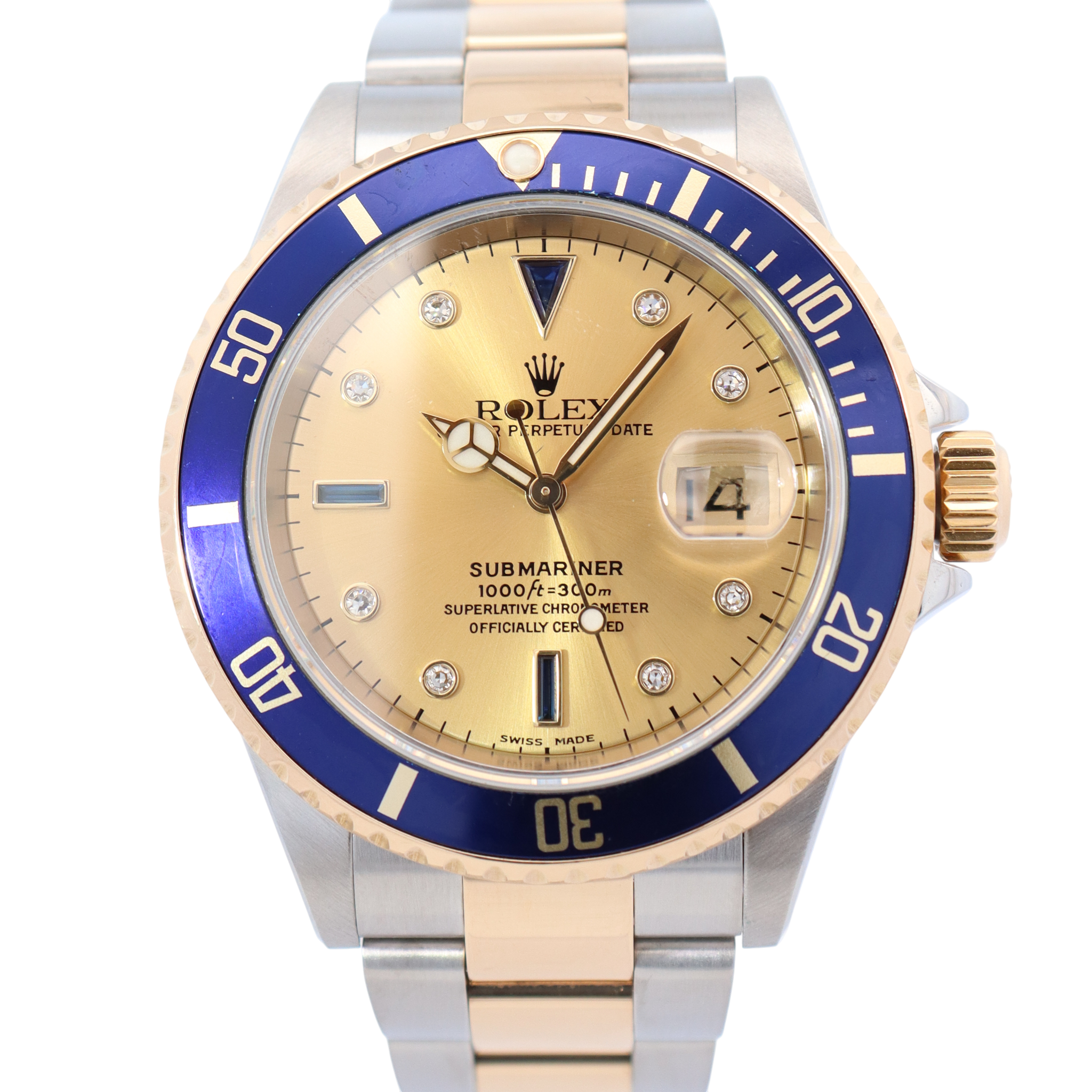 ロレックス コマ 16613 サブ yg ゴールド コンビ 廃盤 ROLEX Rolex Submariner 40mm Champagne Dial Watch Ref# 16613 – Happy Jewelers