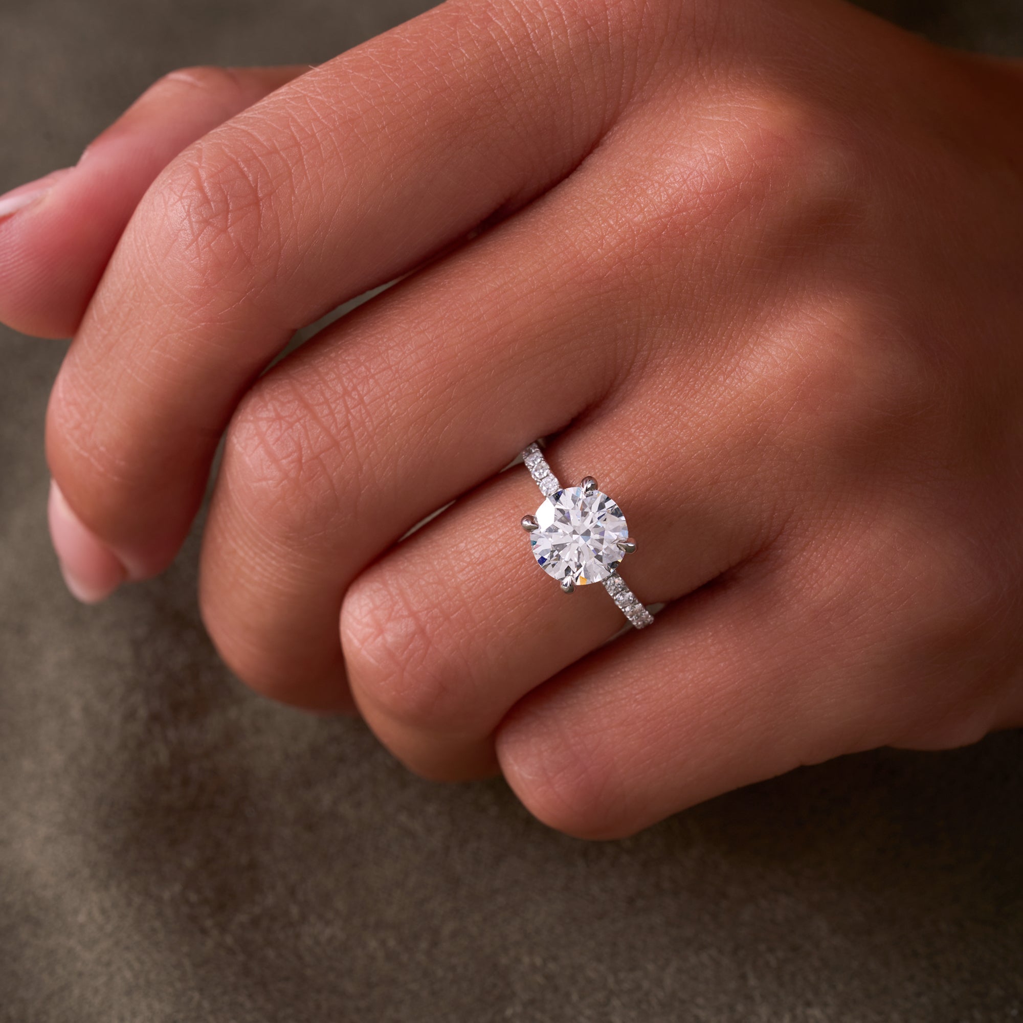 1.74 Round Lab Diamond Engagement Ring with Donut Halo
