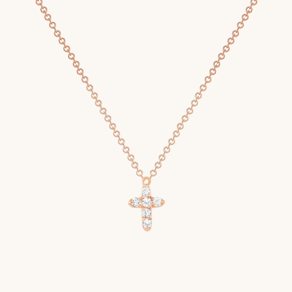 6 Stone Diamond Cross Necklace - Happy Jewelers Fine Jewelry Lifetime Warranty