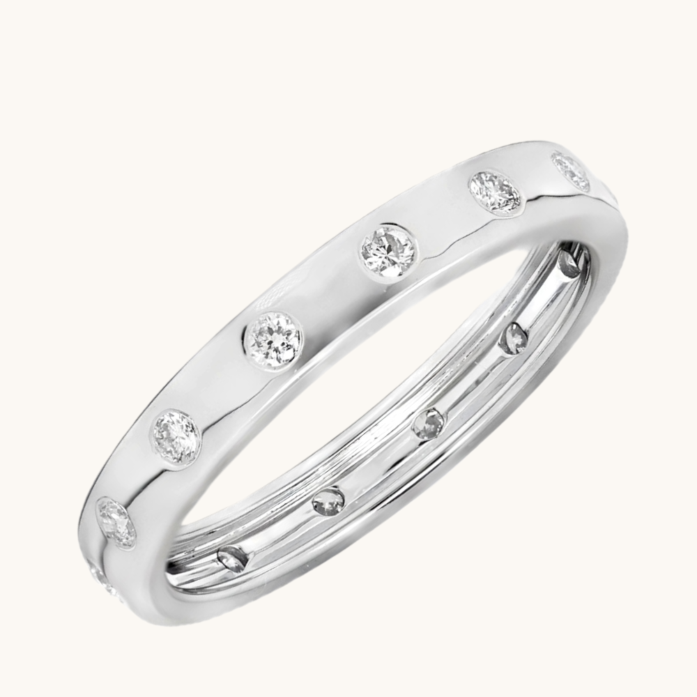 The Cassie Inlay Diamond Band - Happy Jewelers Fine Jewelry Lifetime Warranty