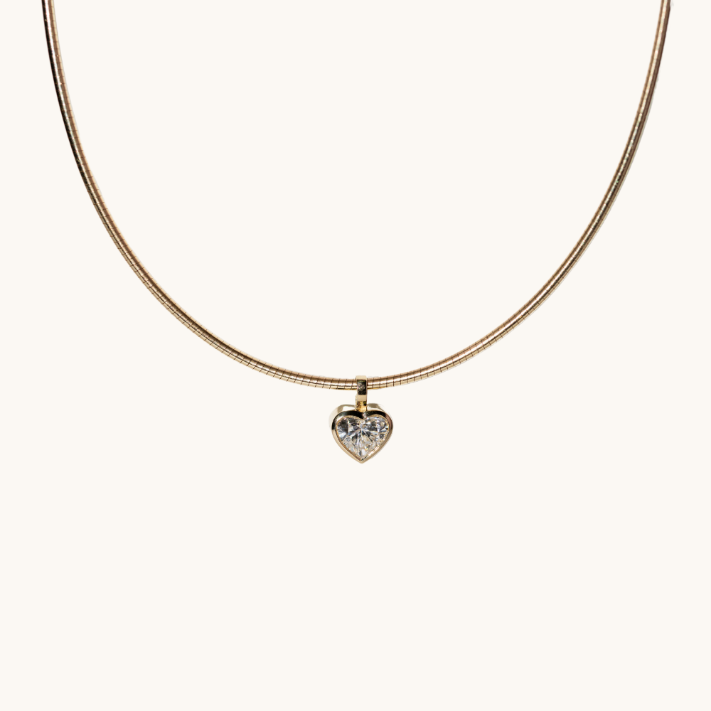 Bezel Lab Diamond Omega Choker Necklace - Happy Jewelers Fine Jewelry Lifetime Warranty