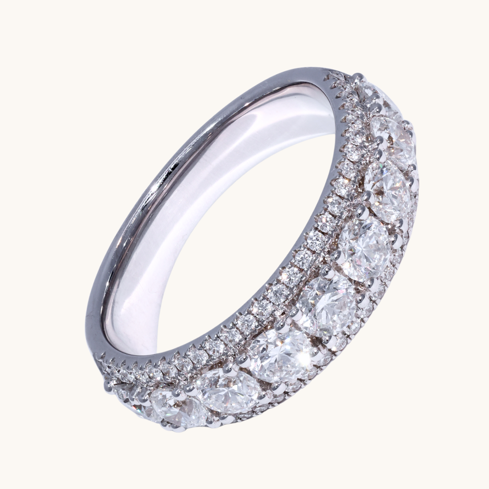 Men's Lab Diamond Three Row Band - Happy Jewelers Fine Jewelry Lifetime Warranty