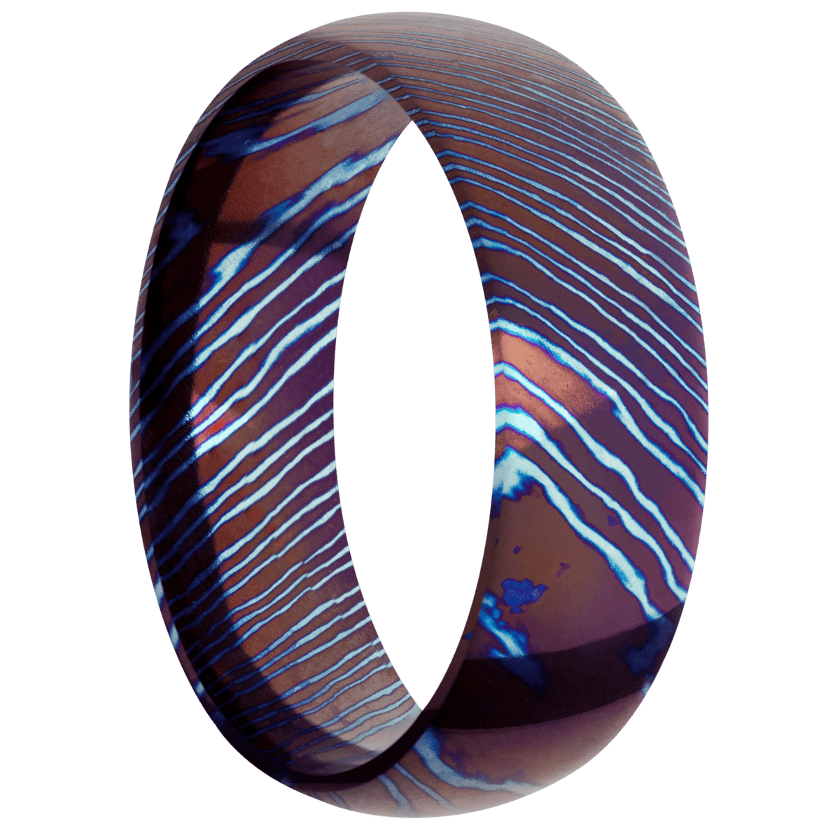 Titanium Damascus + Polish Finish - Happy Jewelers Fine Jewelry Lifetime Warranty