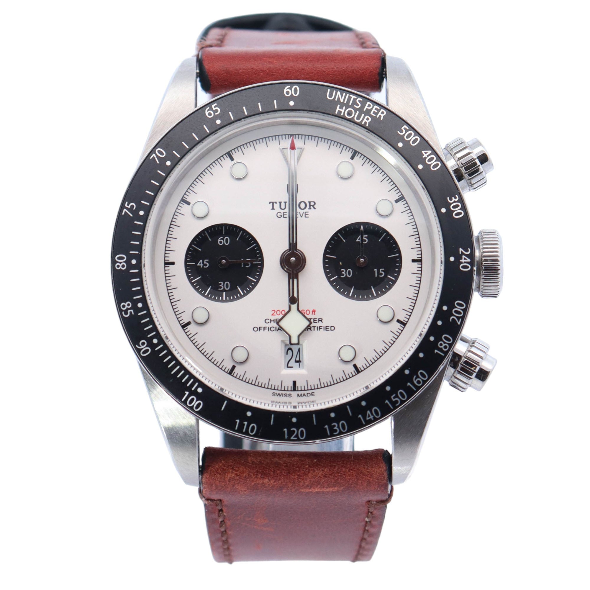 Tudor Black Bay Stainless Steel 41mm White Chronograph Dial Watch Reference# 79360N - Happy Jewelers Fine Jewelry Lifetime Warranty